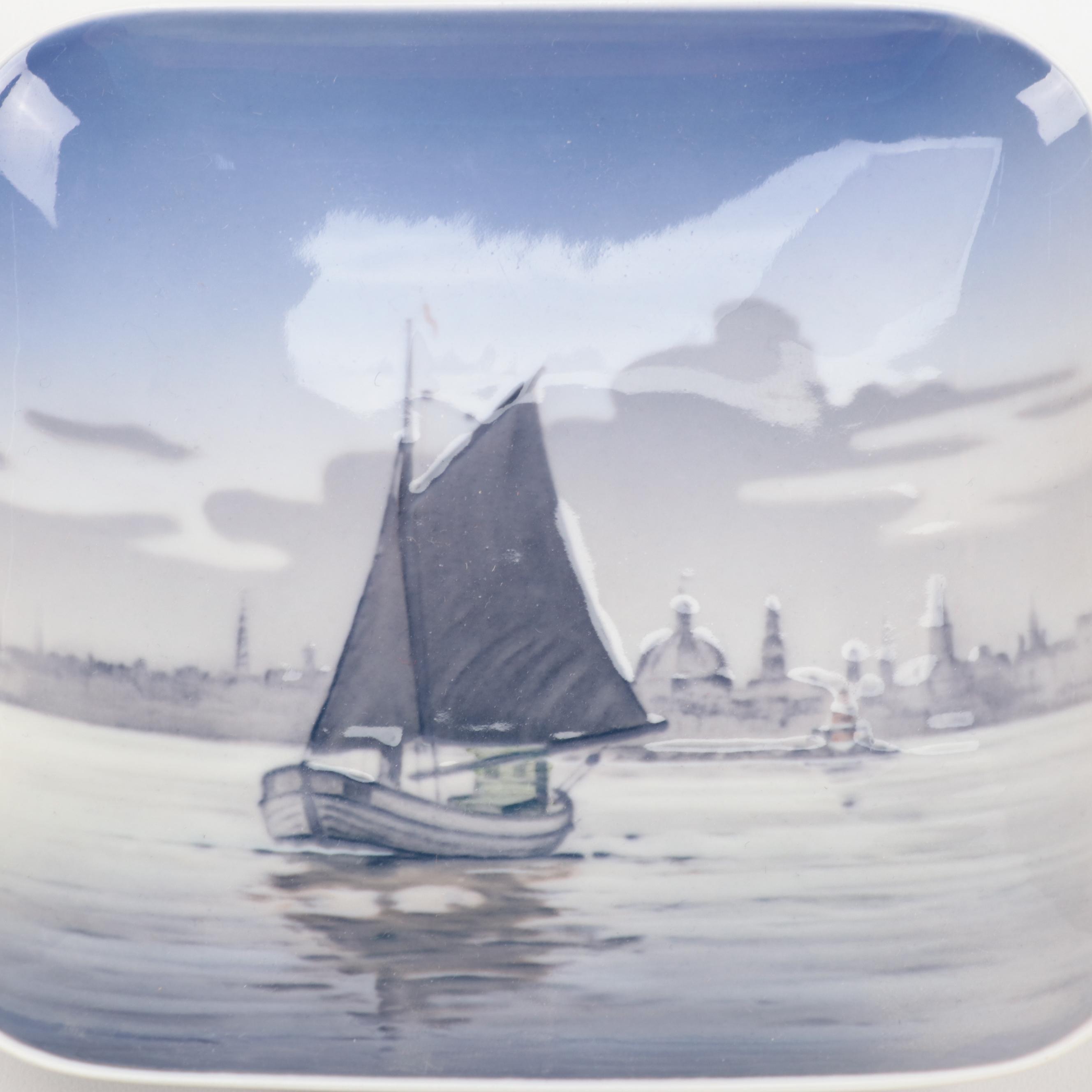 Bing & Grondahl with Royal Copenhagen Hand-Painted Porcelain Dishes