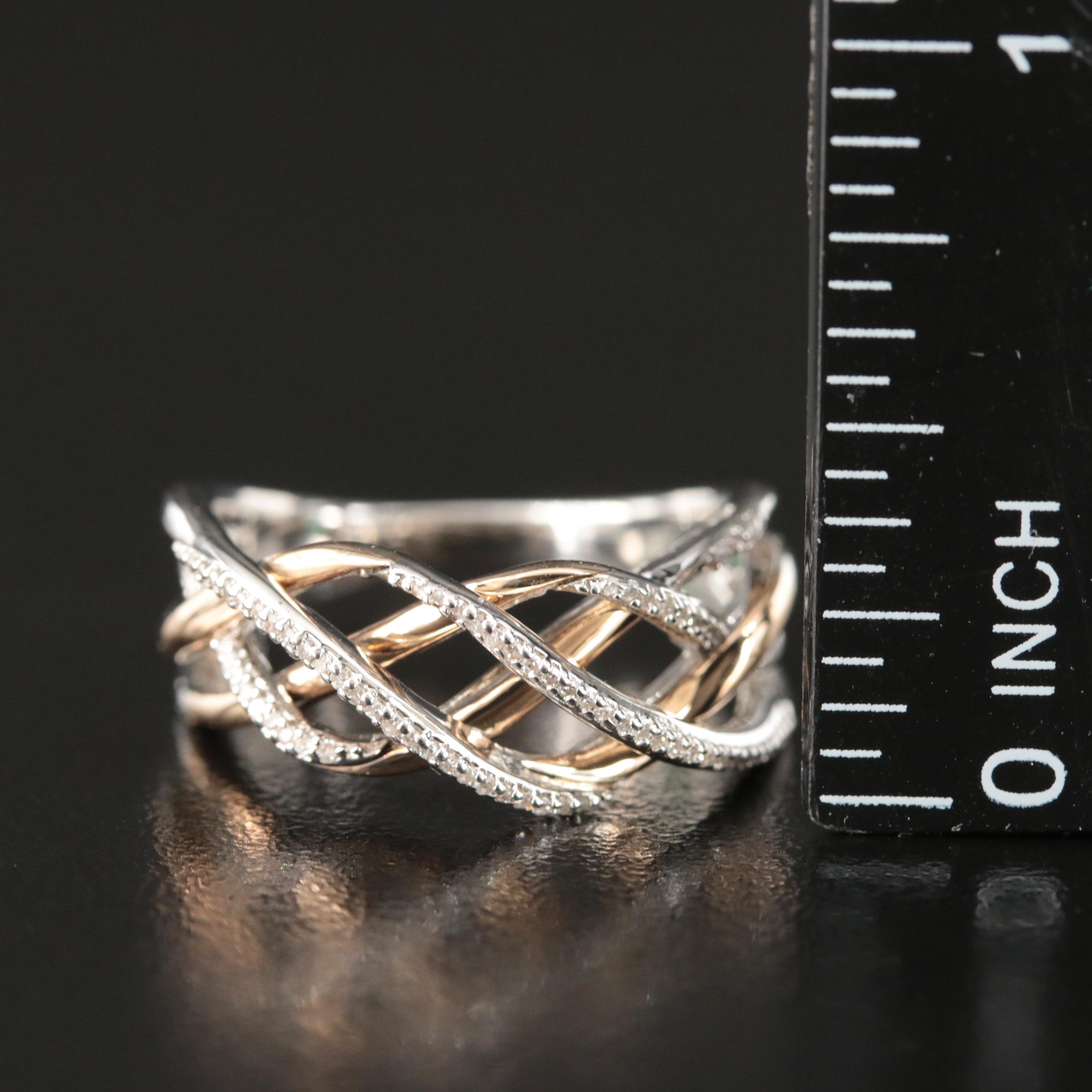 Sterling Diamond Ring with 10K Accent