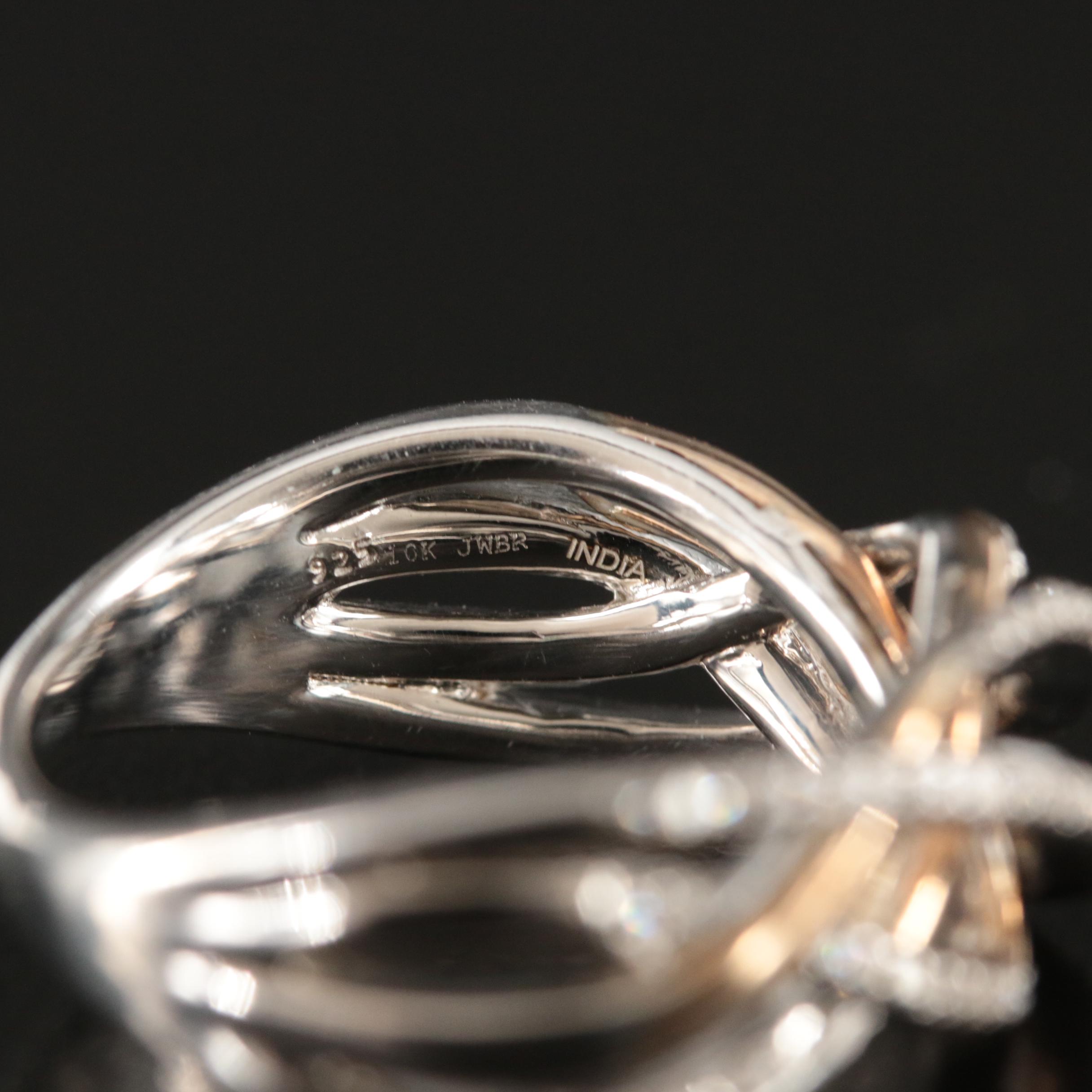 Sterling Diamond Ring with 10K Accent