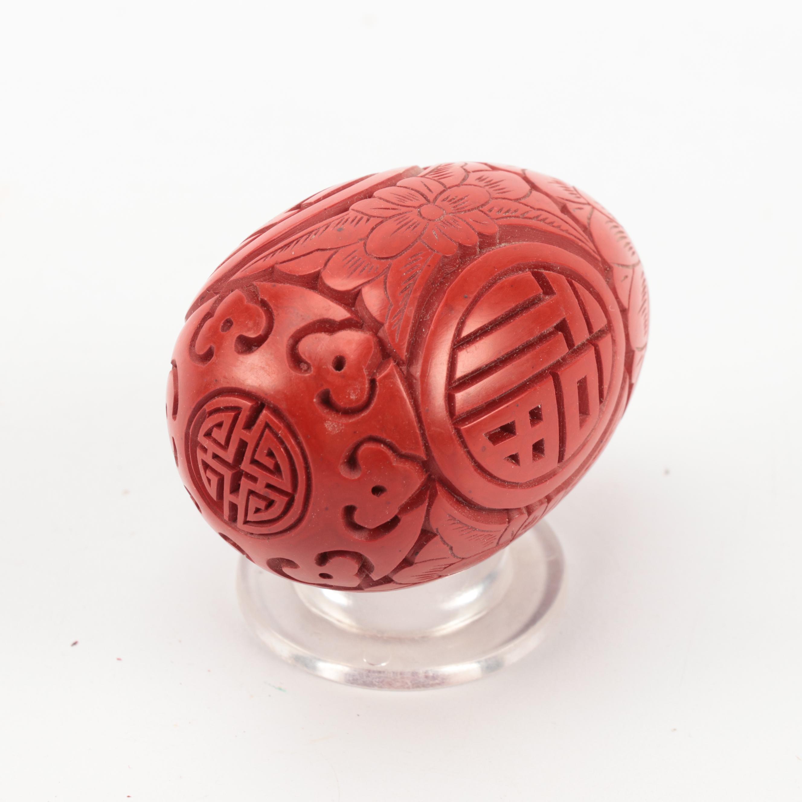 Chinese Carved Cinnabar Lacquer and Resin Snuff Bottles, Vases and More