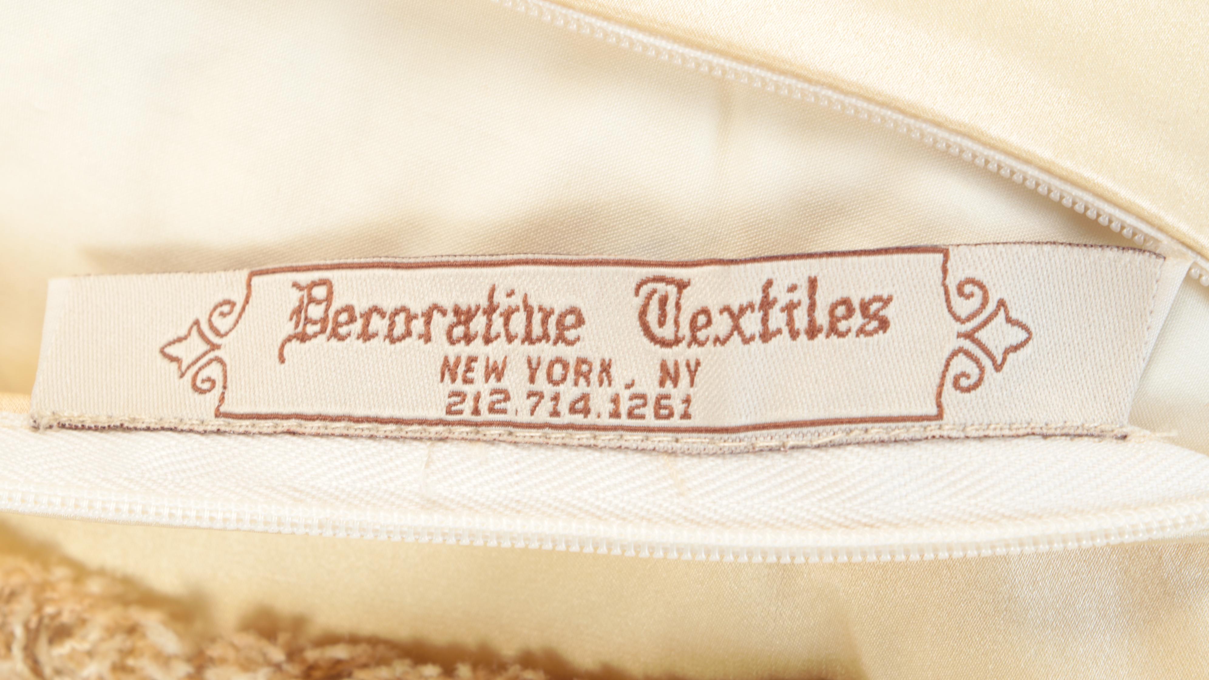 Needlepoint and Embroidered Throw Pillows With Tasseled Curtain Tiebacks