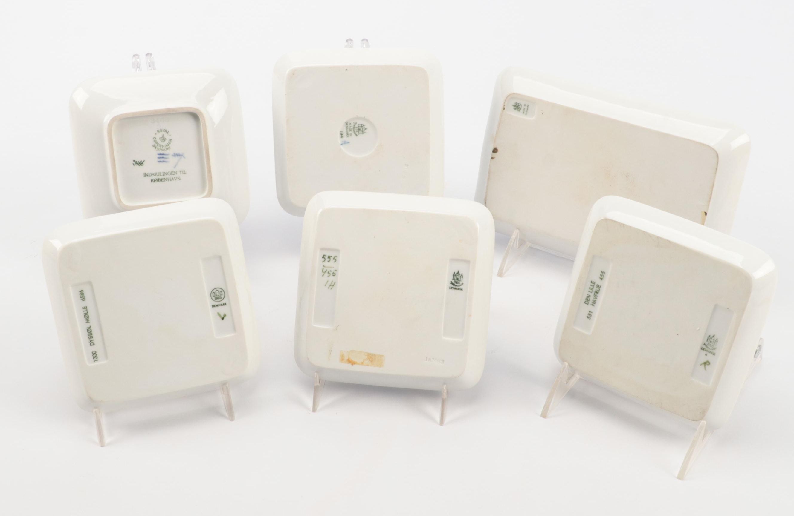 Bing & Grondahl with Royal Copenhagen Hand-Painted Porcelain Dishes