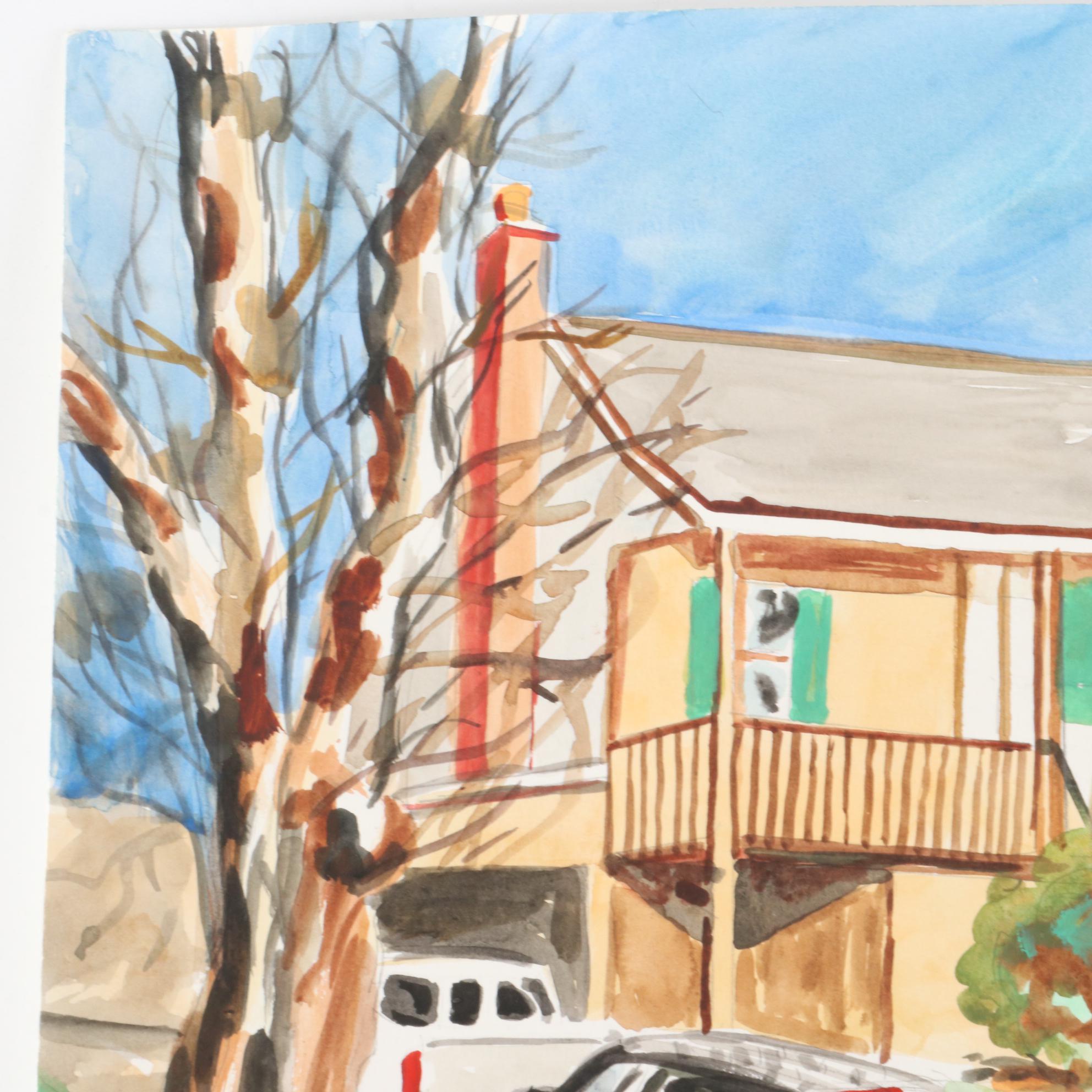 Kathleen Zimbicki Street View Watercolor Painting, 2021