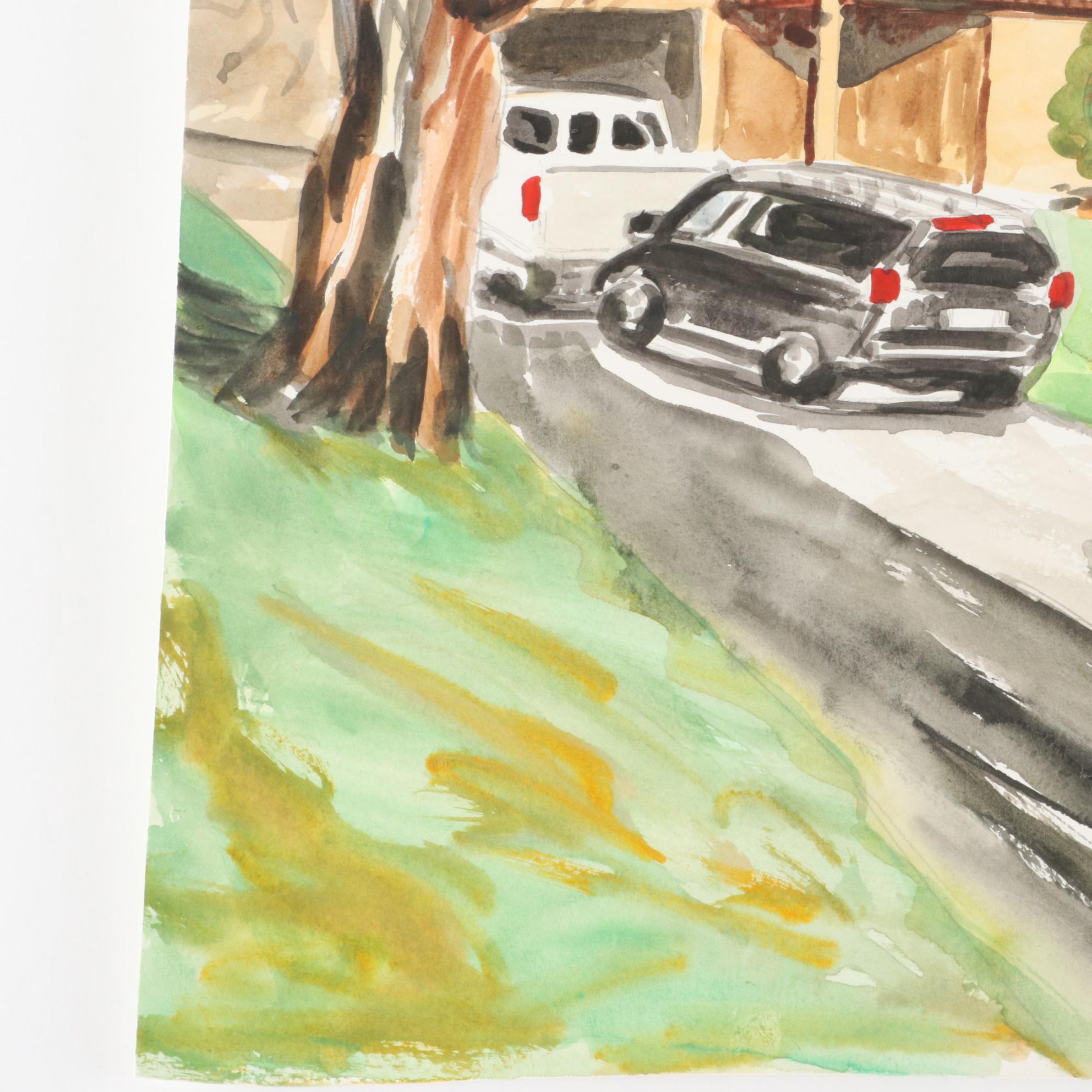 Kathleen Zimbicki Street View Watercolor Painting, 2021