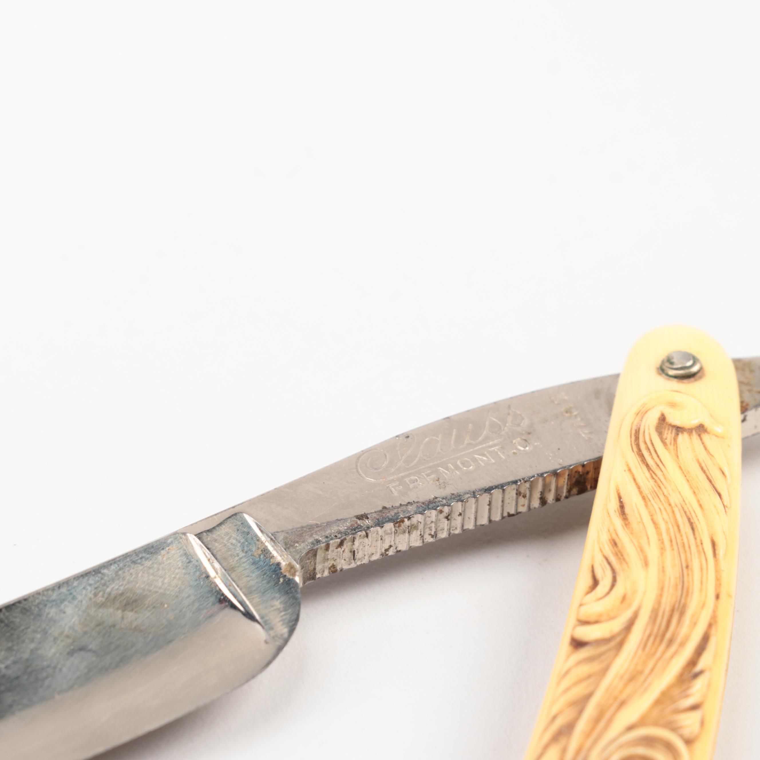 Ashville Hardware with Other Horn and Celluloid Handled Straight Shaving Razors