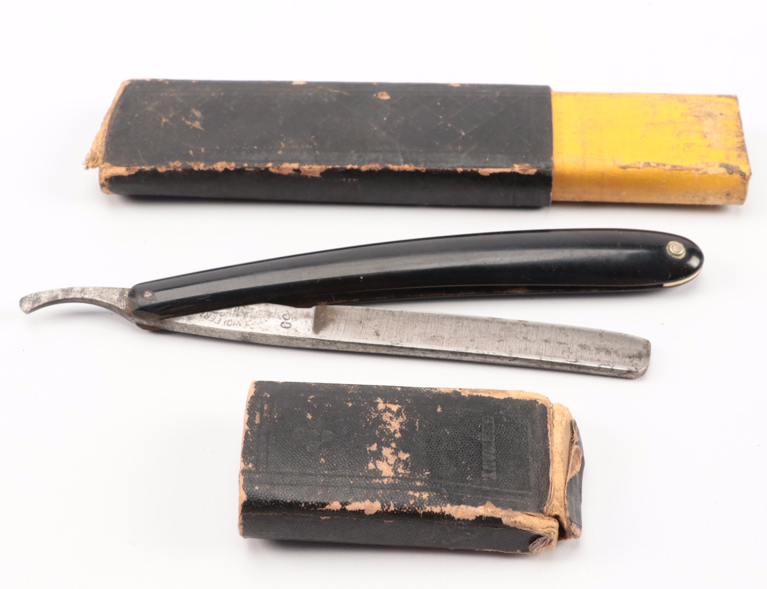 Ashville Hardware with Other Horn and Celluloid Handled Straight Shaving Razors