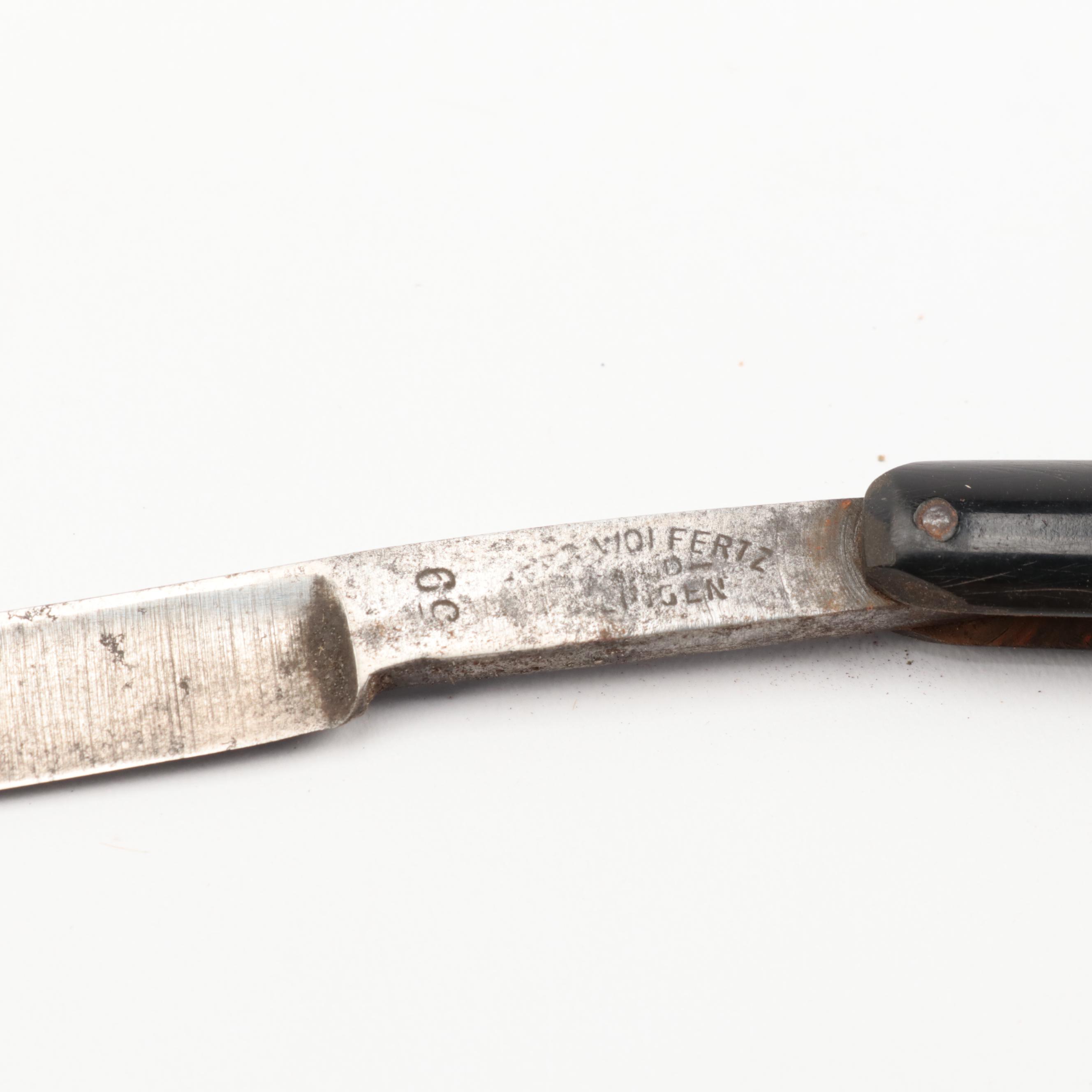 Ashville Hardware with Other Horn and Celluloid Handled Straight Shaving Razors