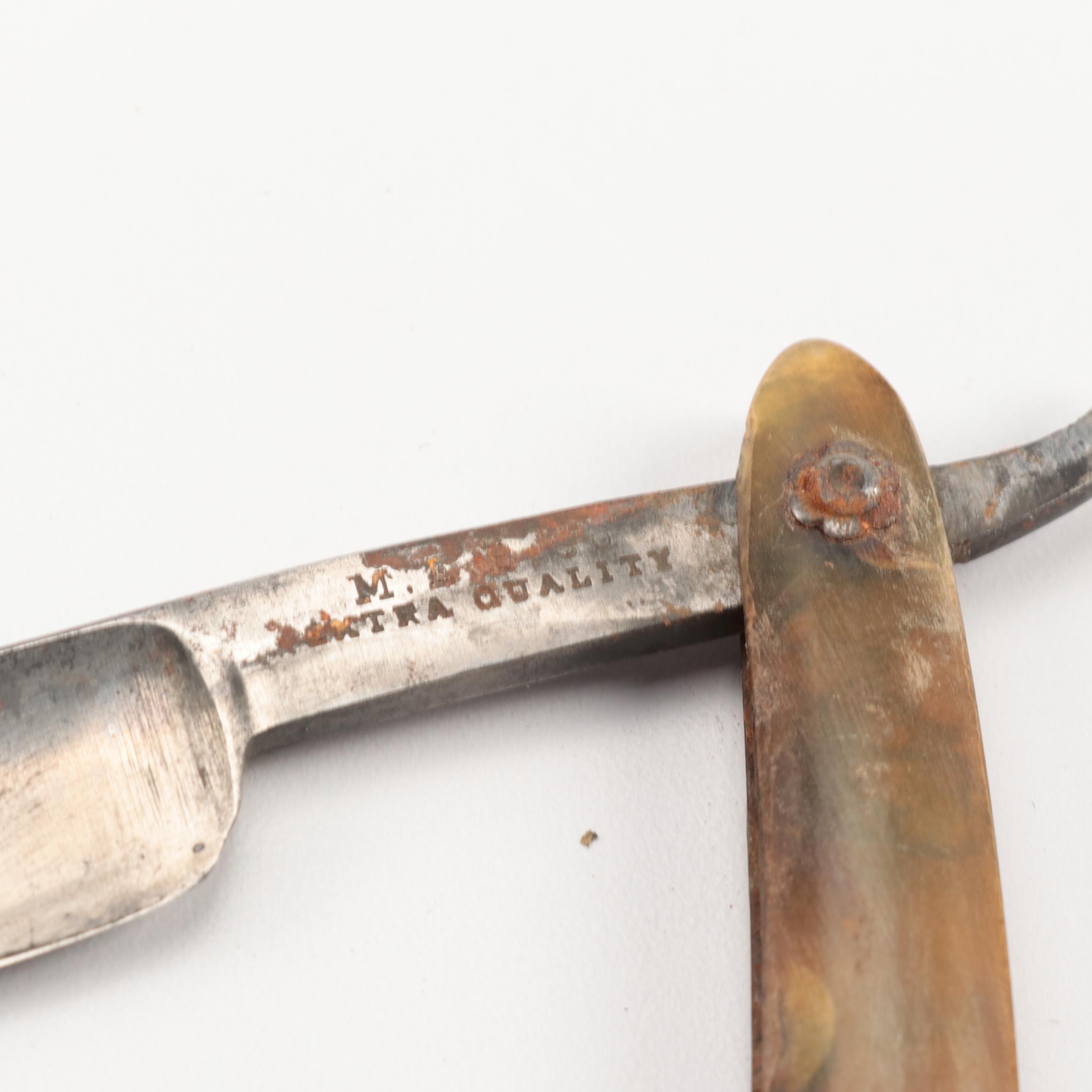 Ashville Hardware with Other Horn and Celluloid Handled Straight Shaving Razors