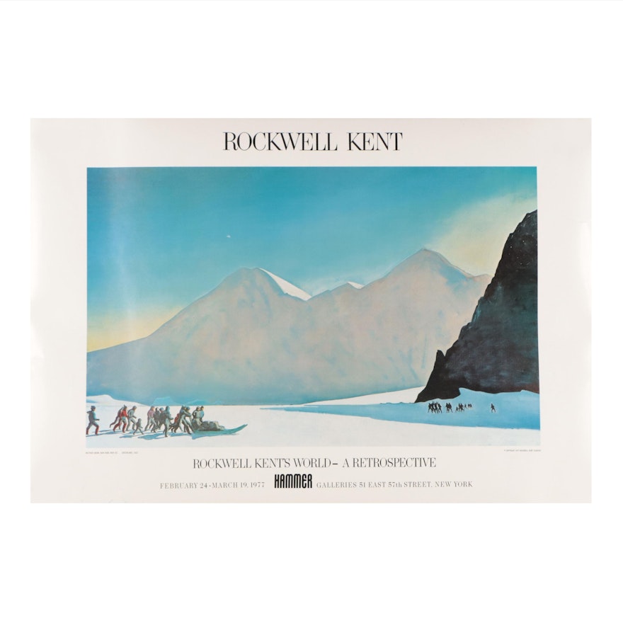 Offset Lithograph Poster "Rockwell Kent's World: A Retrospective," 1977