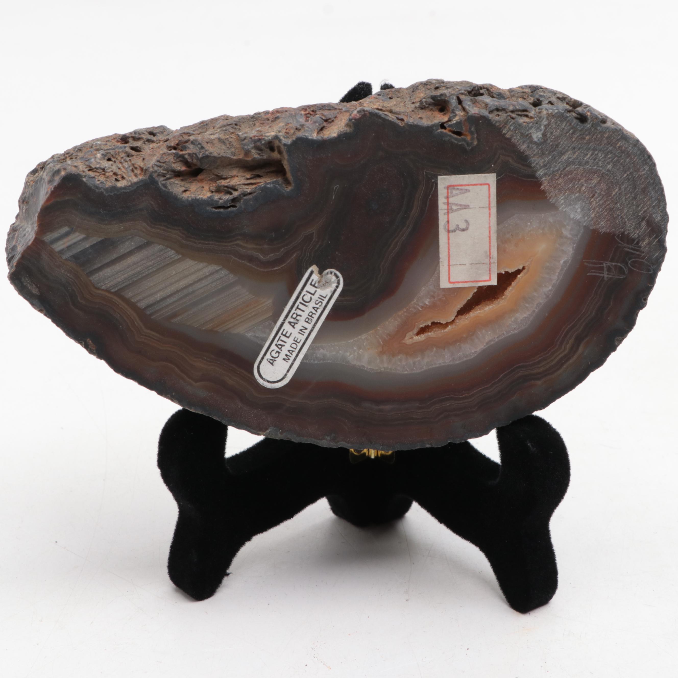 Brazilian and Other Polished Banded Agate Geode Specimens