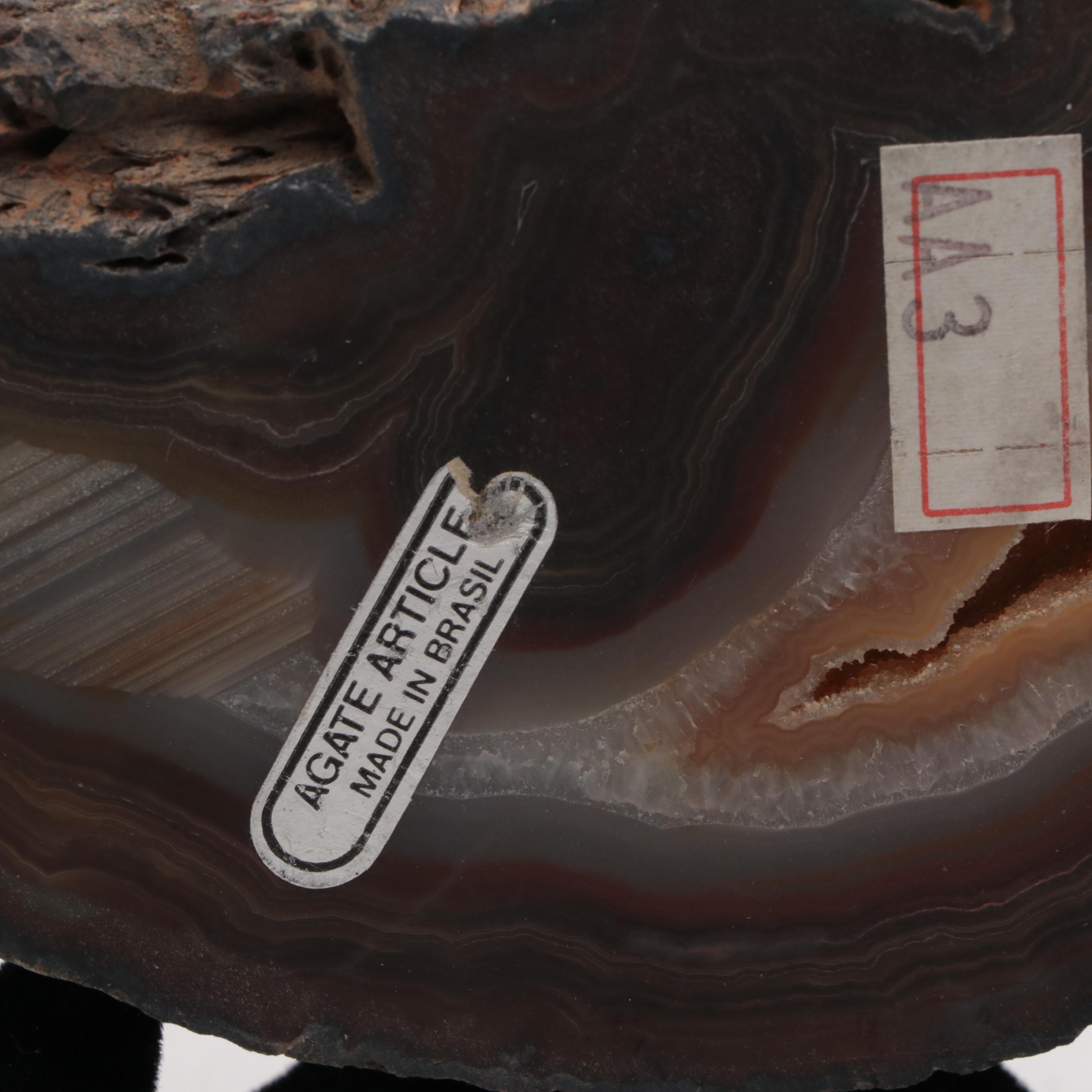 Brazilian and Other Polished Banded Agate Geode Specimens