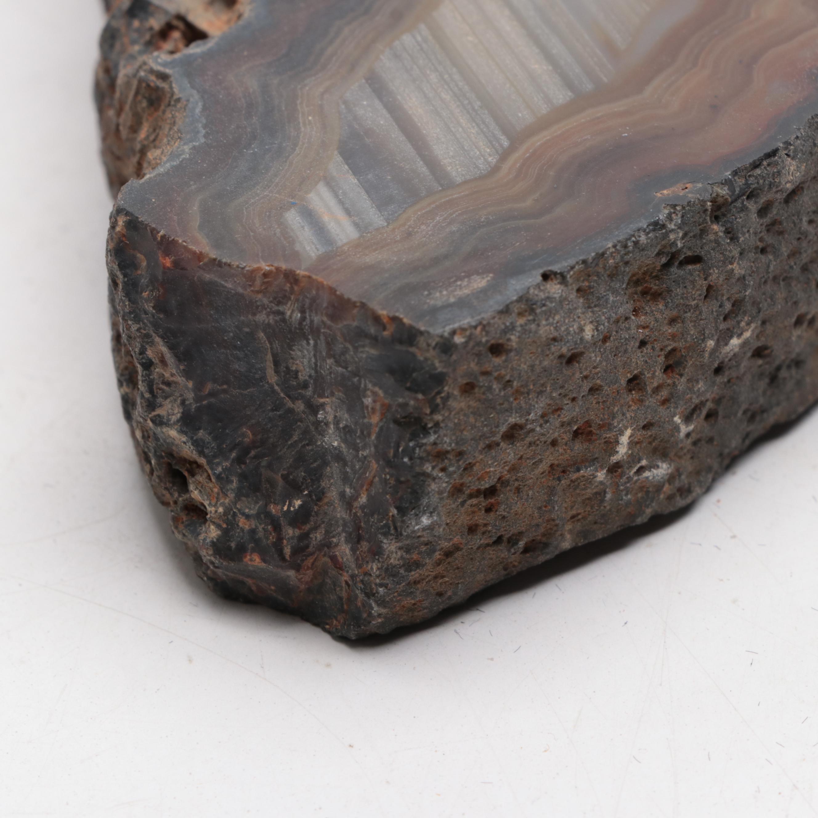 Brazilian and Other Polished Banded Agate Geode Specimens