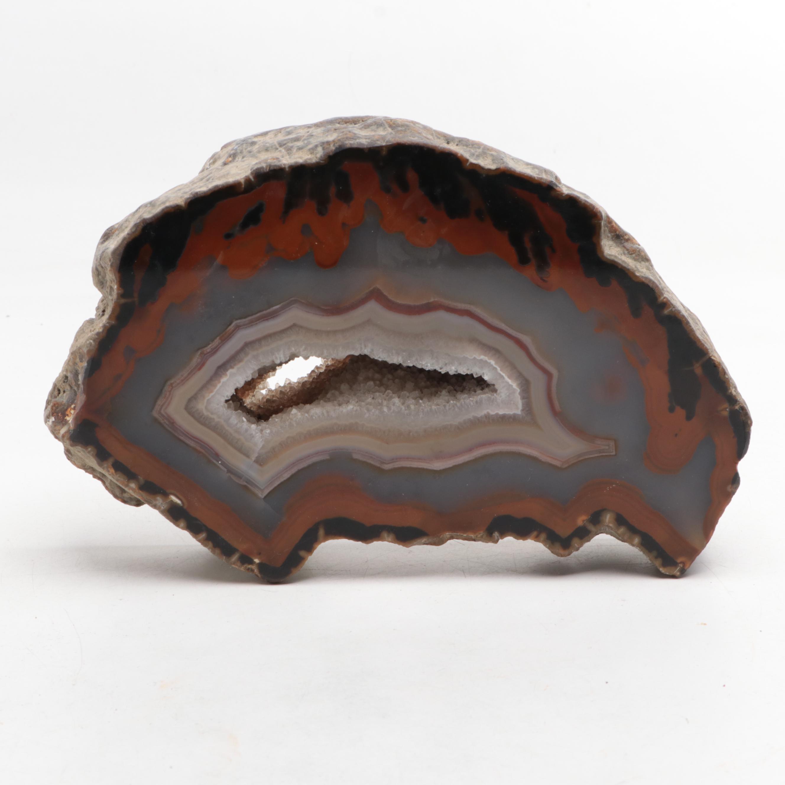 Brazilian and Other Polished Banded Agate Geode Specimens