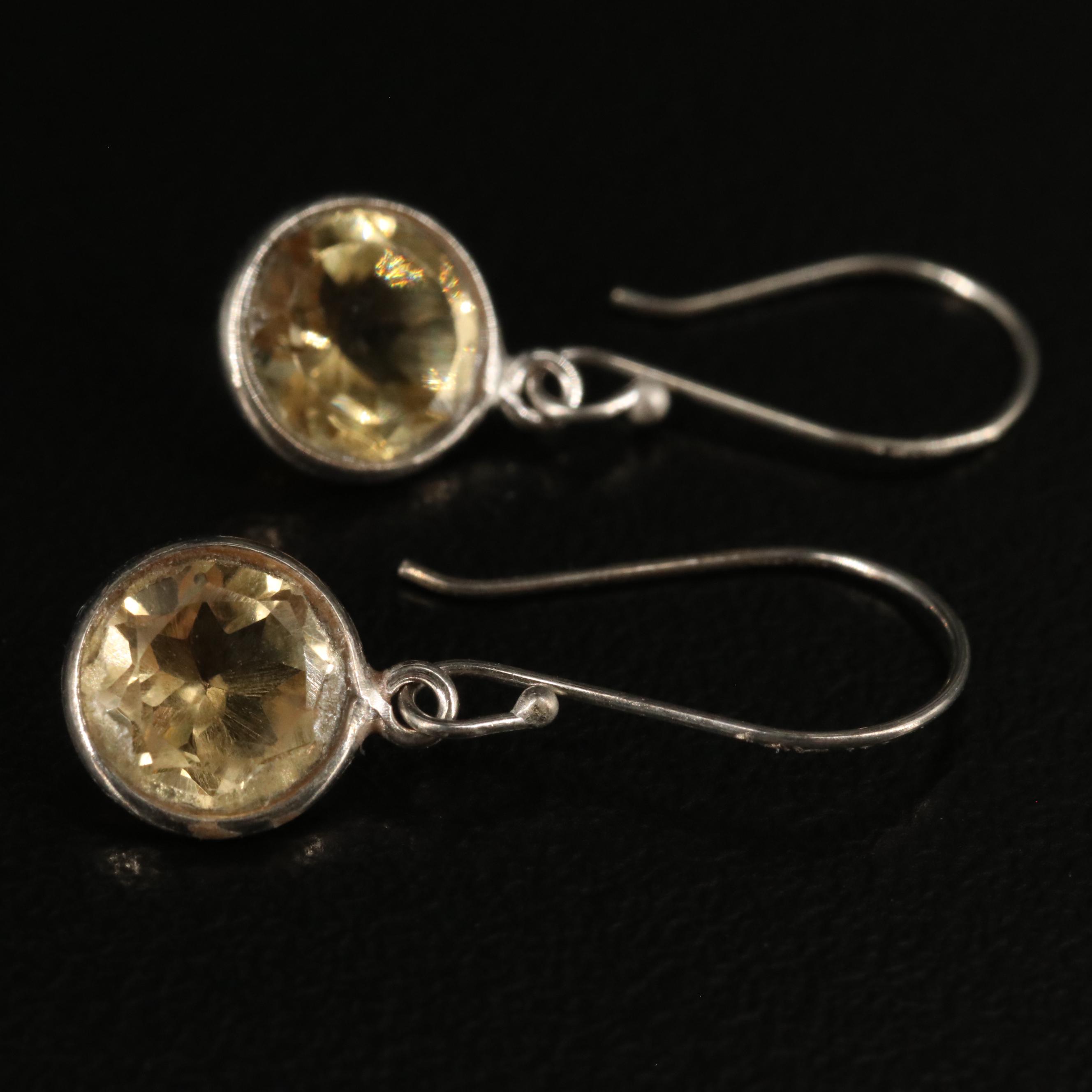 14K Citrine Drop Earrings