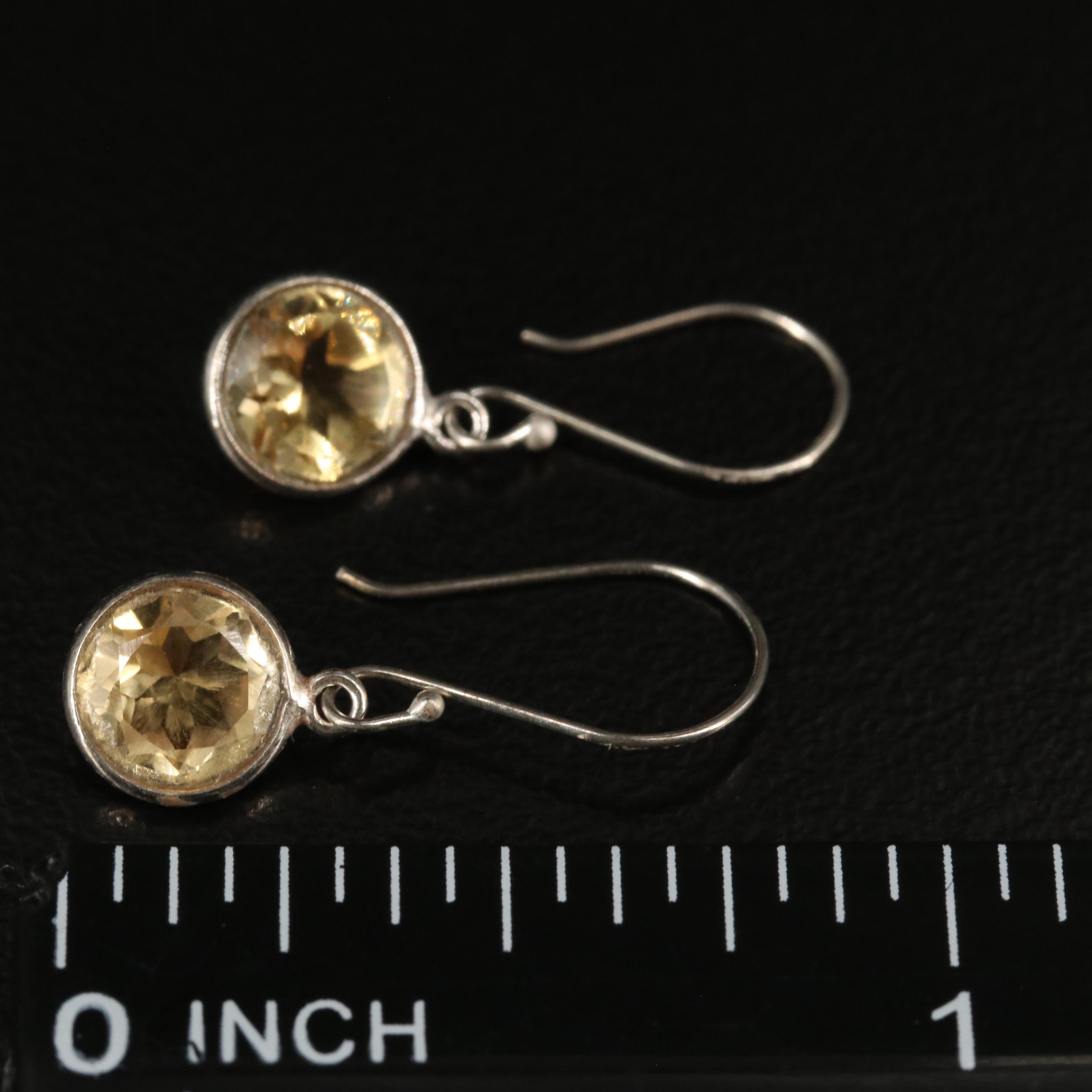 14K Citrine Drop Earrings