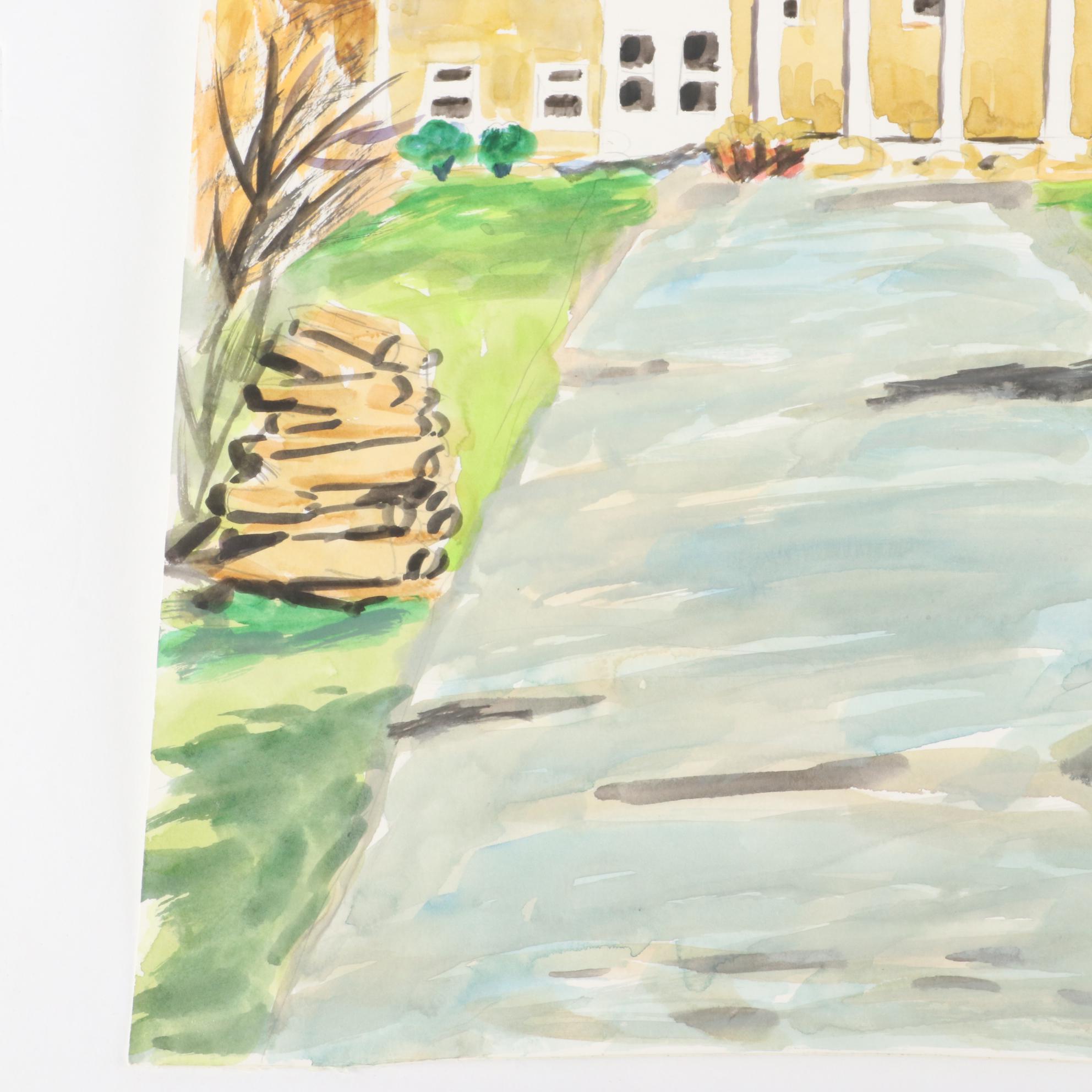 Kathleen Zimbicki Street View Watercolor Painting, 2021