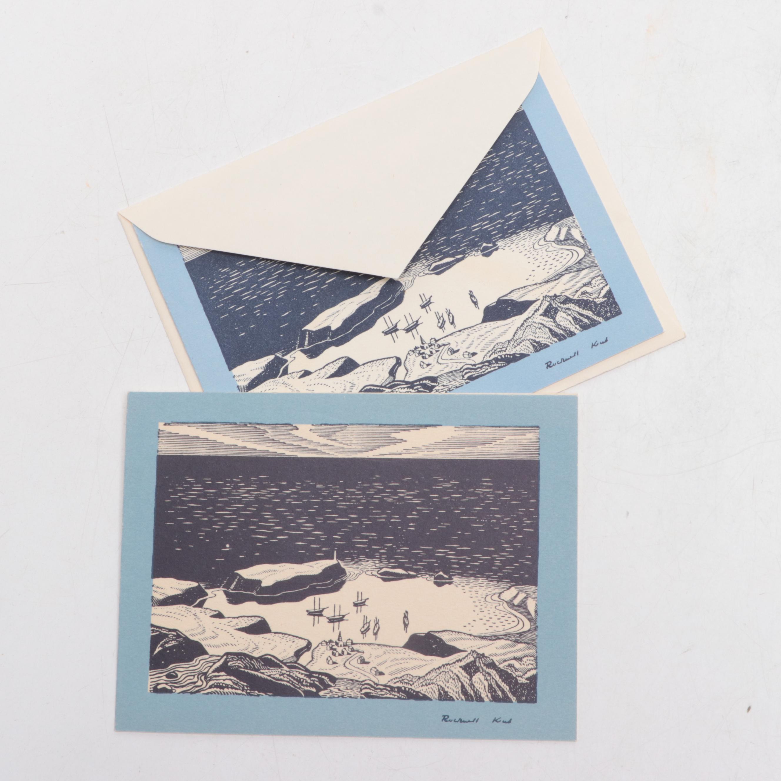 Rockwell Kent Christmas Cards with Signed "The Prints of Rockwell Kent"