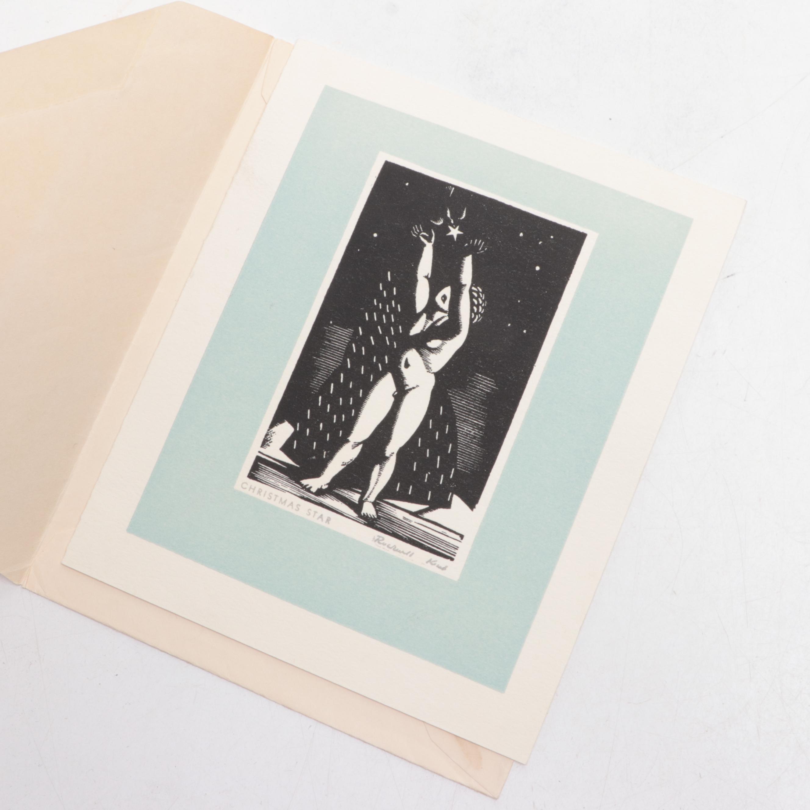 Rockwell Kent Christmas Cards with Signed "The Prints of Rockwell Kent"
