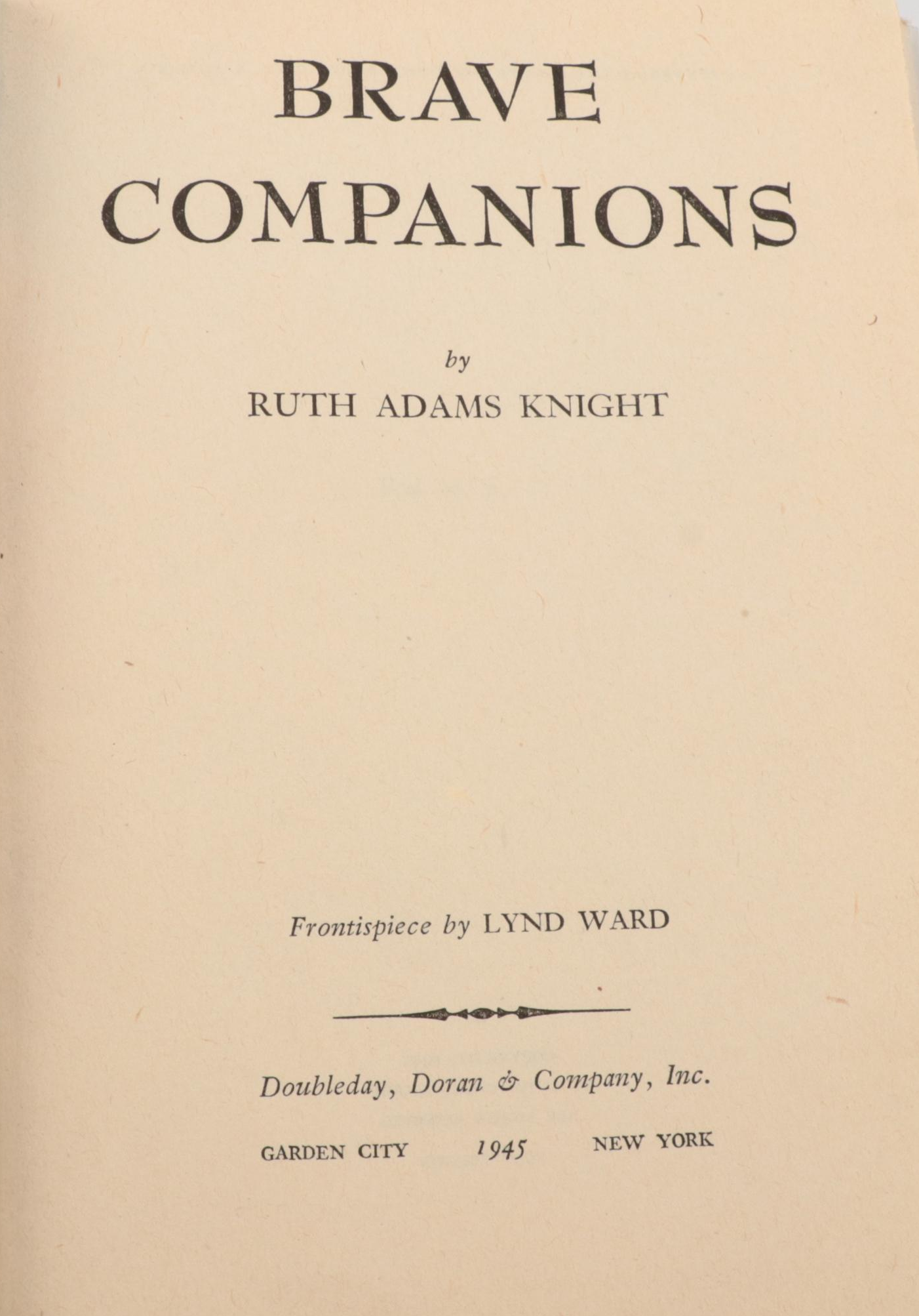 First Edition "Brave Companions" and More Books Illustrated by Lynd Ward