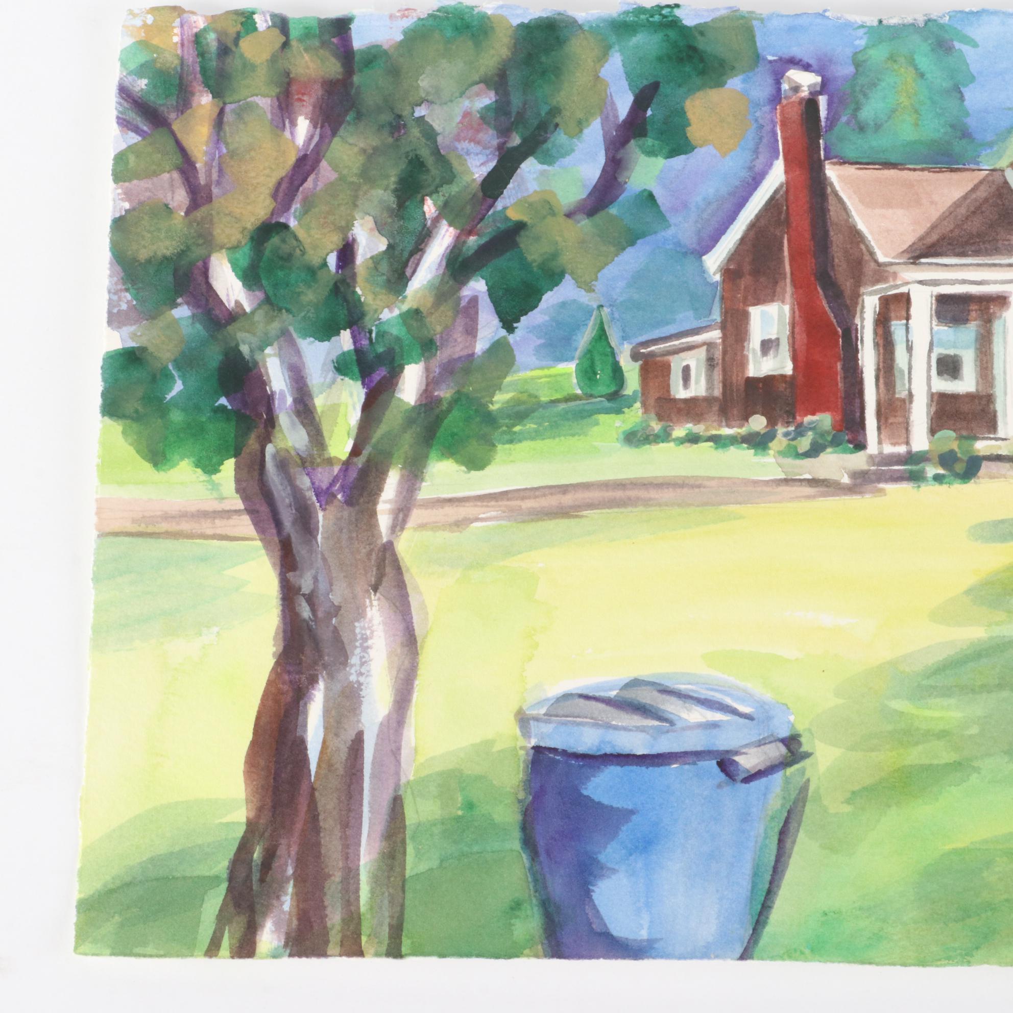 Kathleen Zimbicki Street View Watercolor Painting, 2021