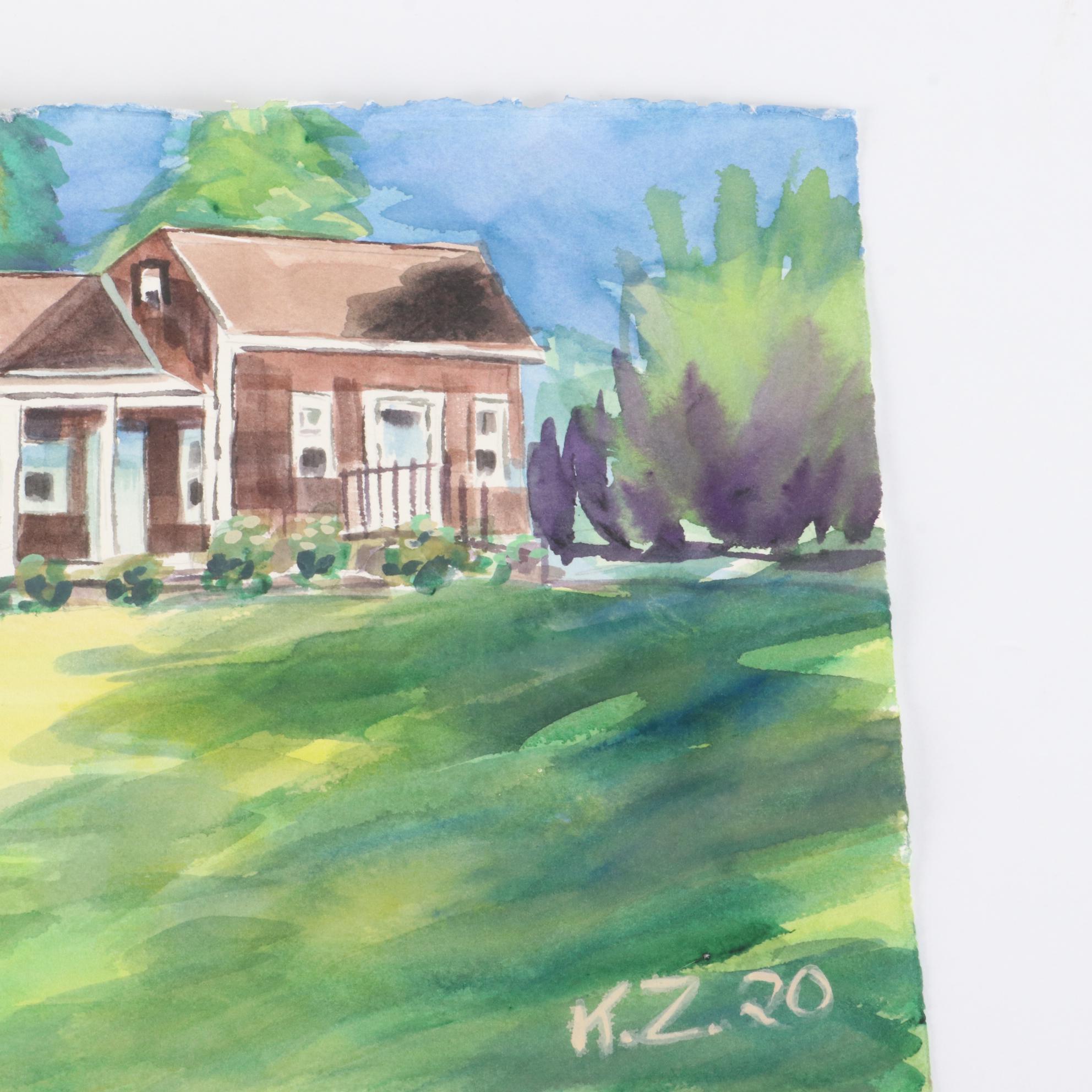 Kathleen Zimbicki Street View Watercolor Painting, 2021