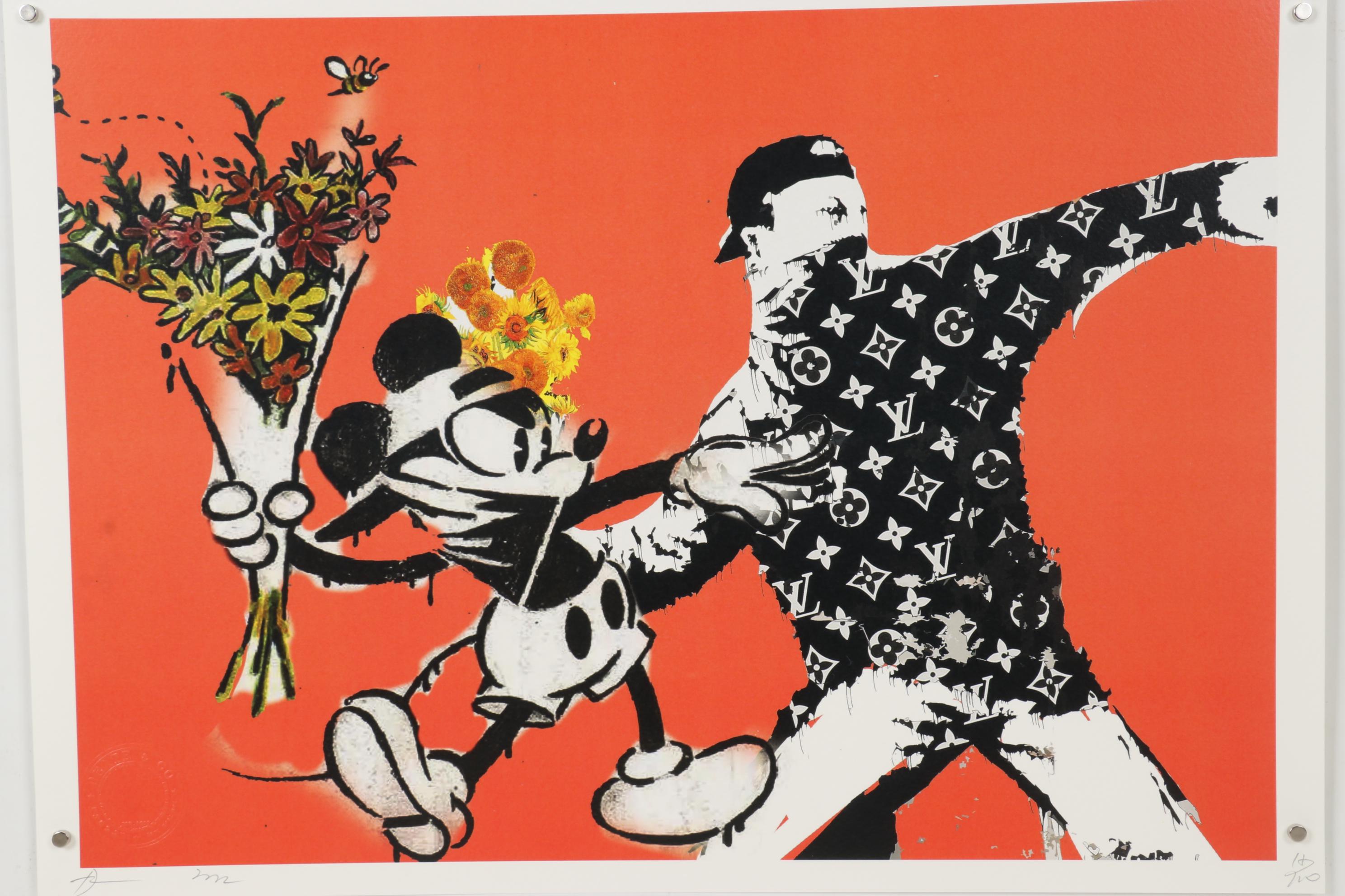 Death NYC Pop Art Graphic Print Mickey Mouse with Louis Vuitton