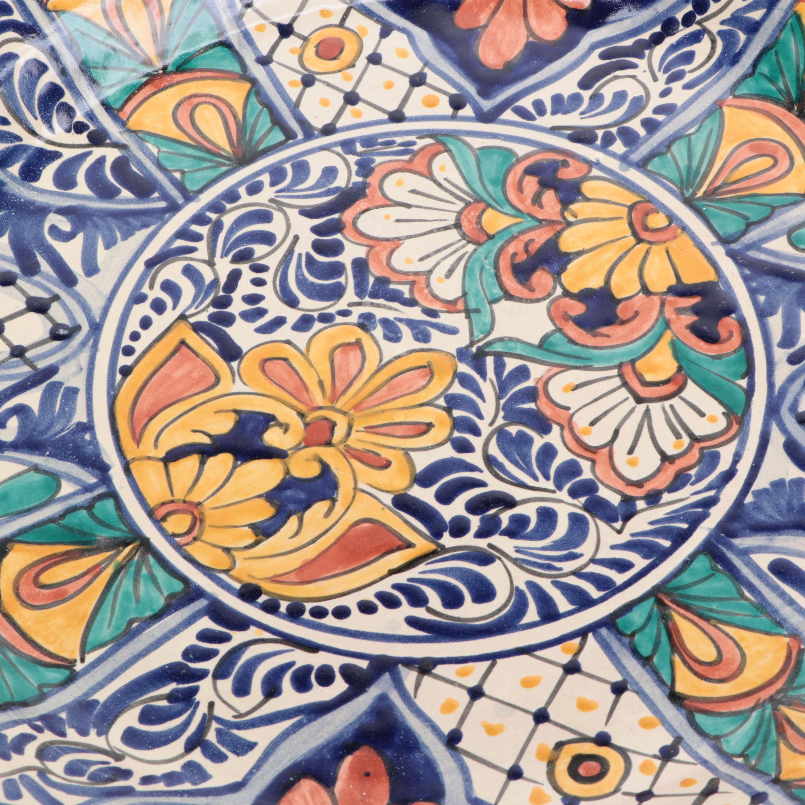 AIBA Mexican Talavera Hand-Painted Large Dish