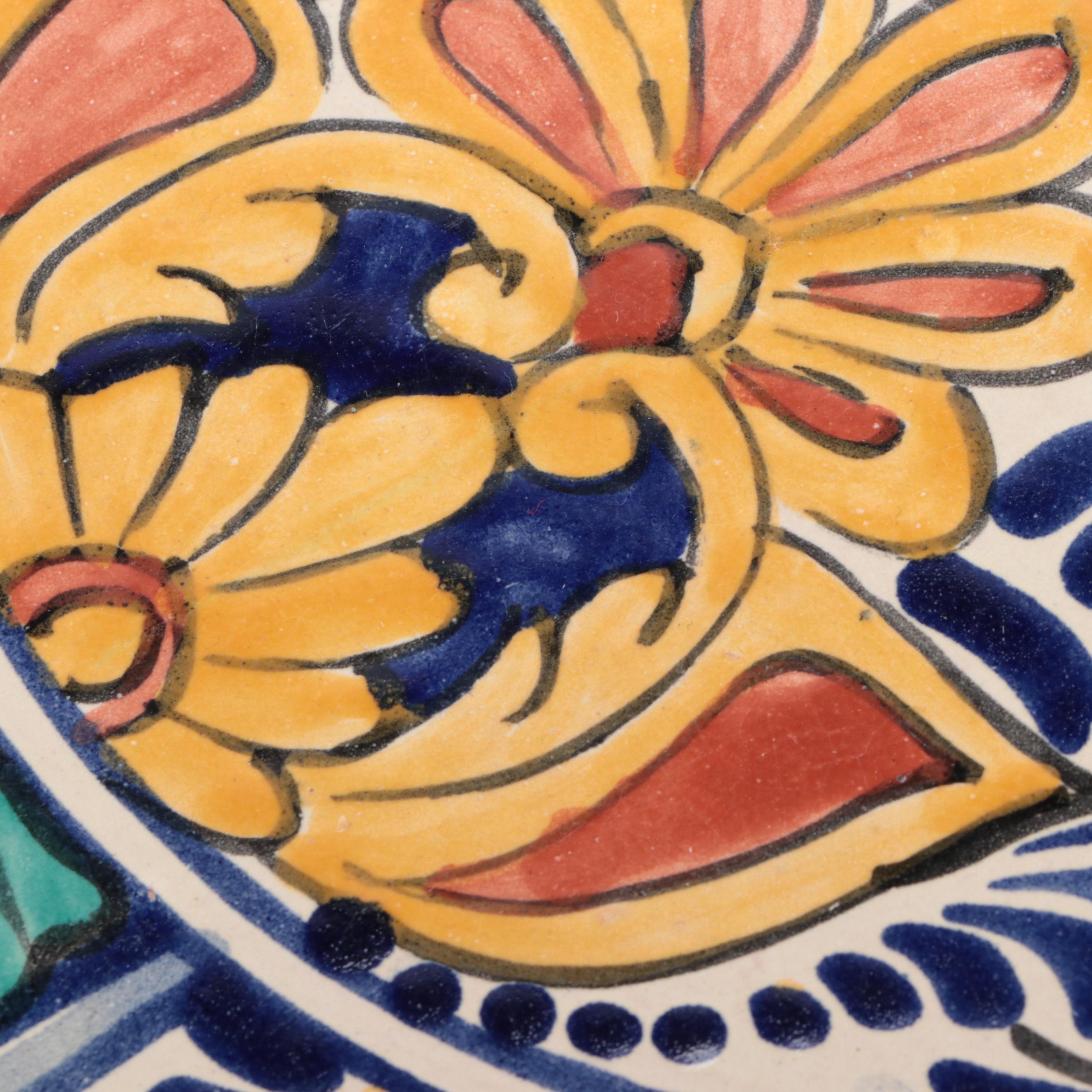 AIBA Mexican Talavera Hand-Painted Large Dish