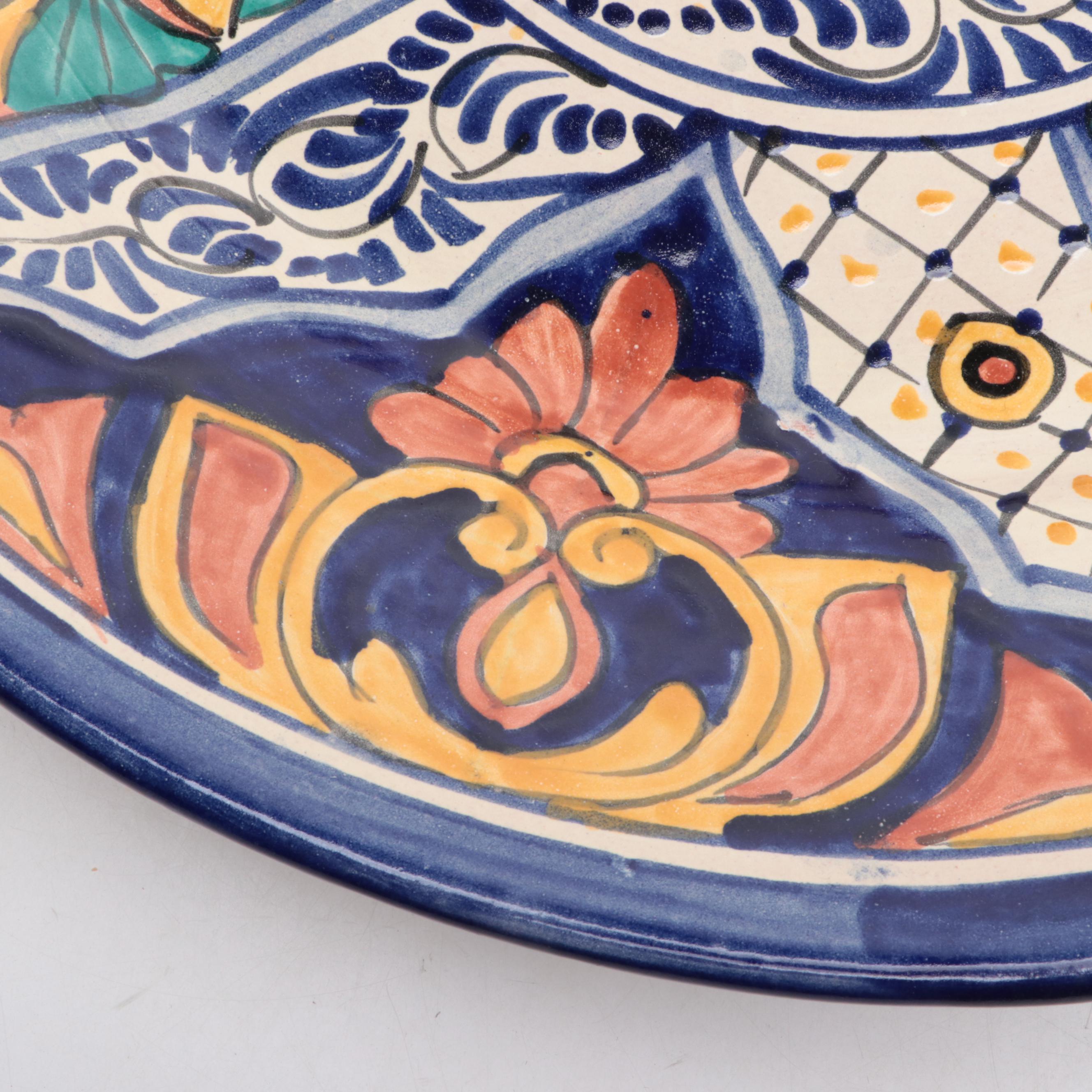 AIBA Mexican Talavera Hand-Painted Large Dish