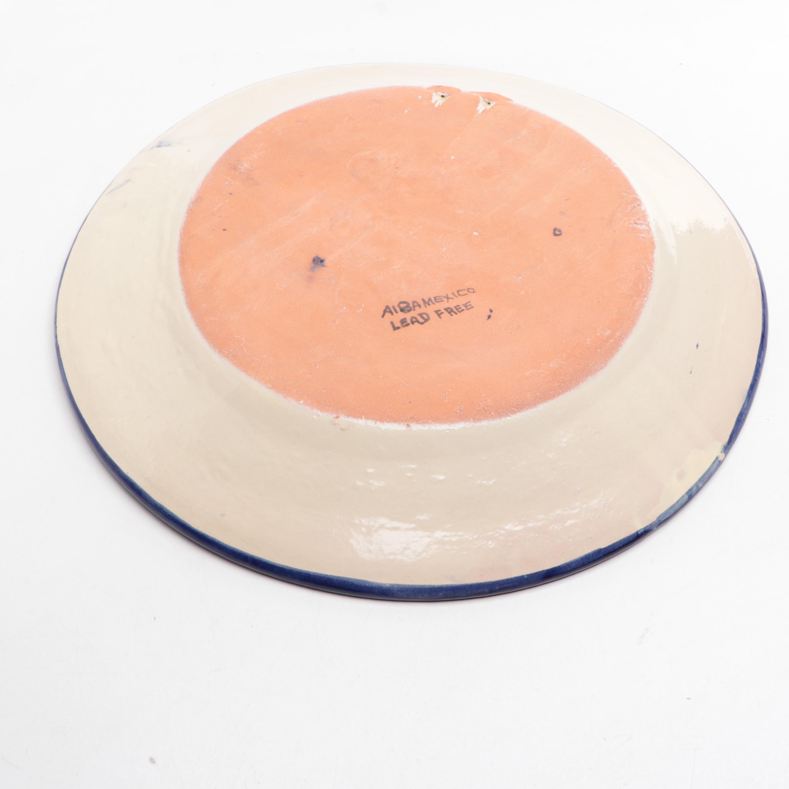 AIBA Mexican Talavera Hand-Painted Large Dish