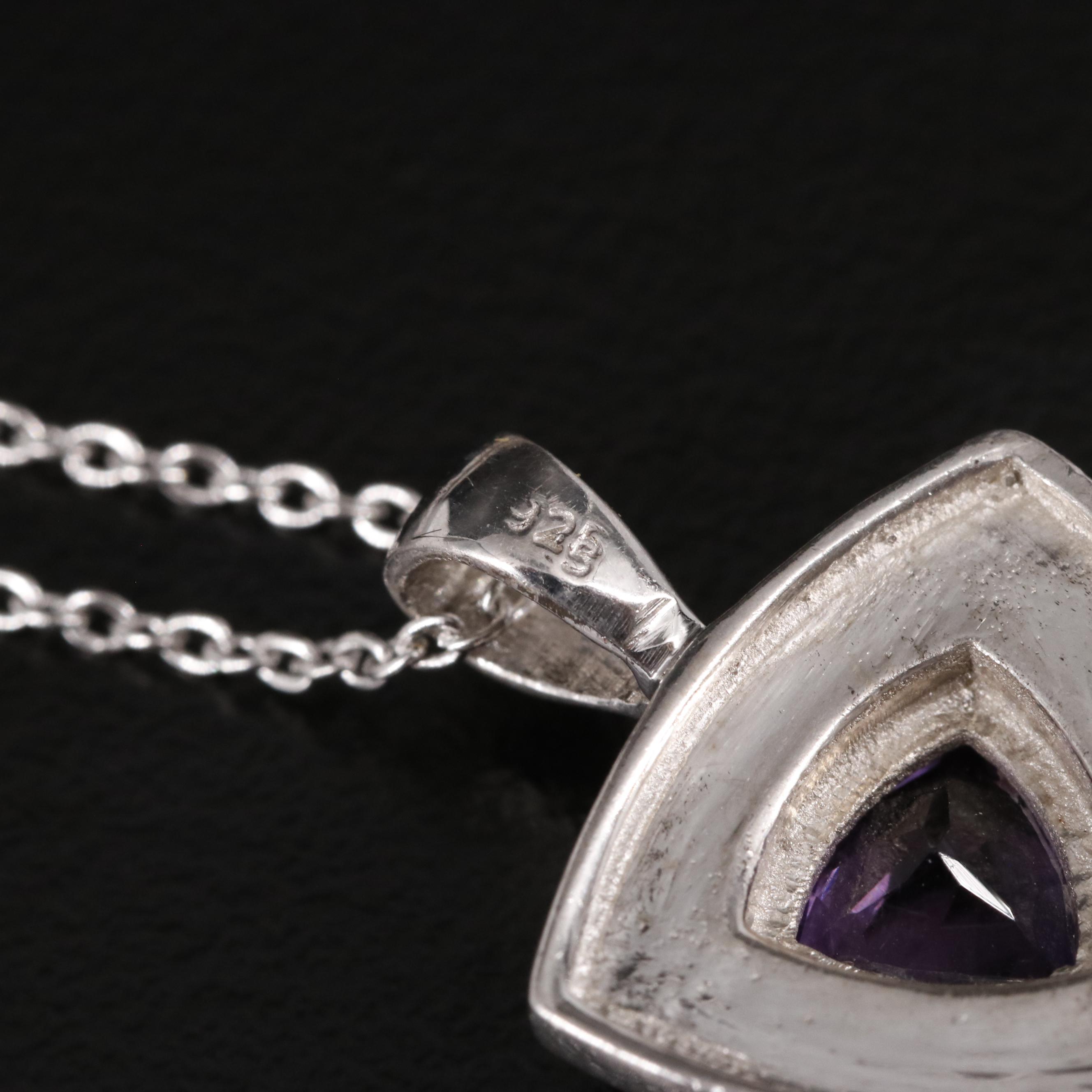 Sterling Amethyst Pendant Necklace