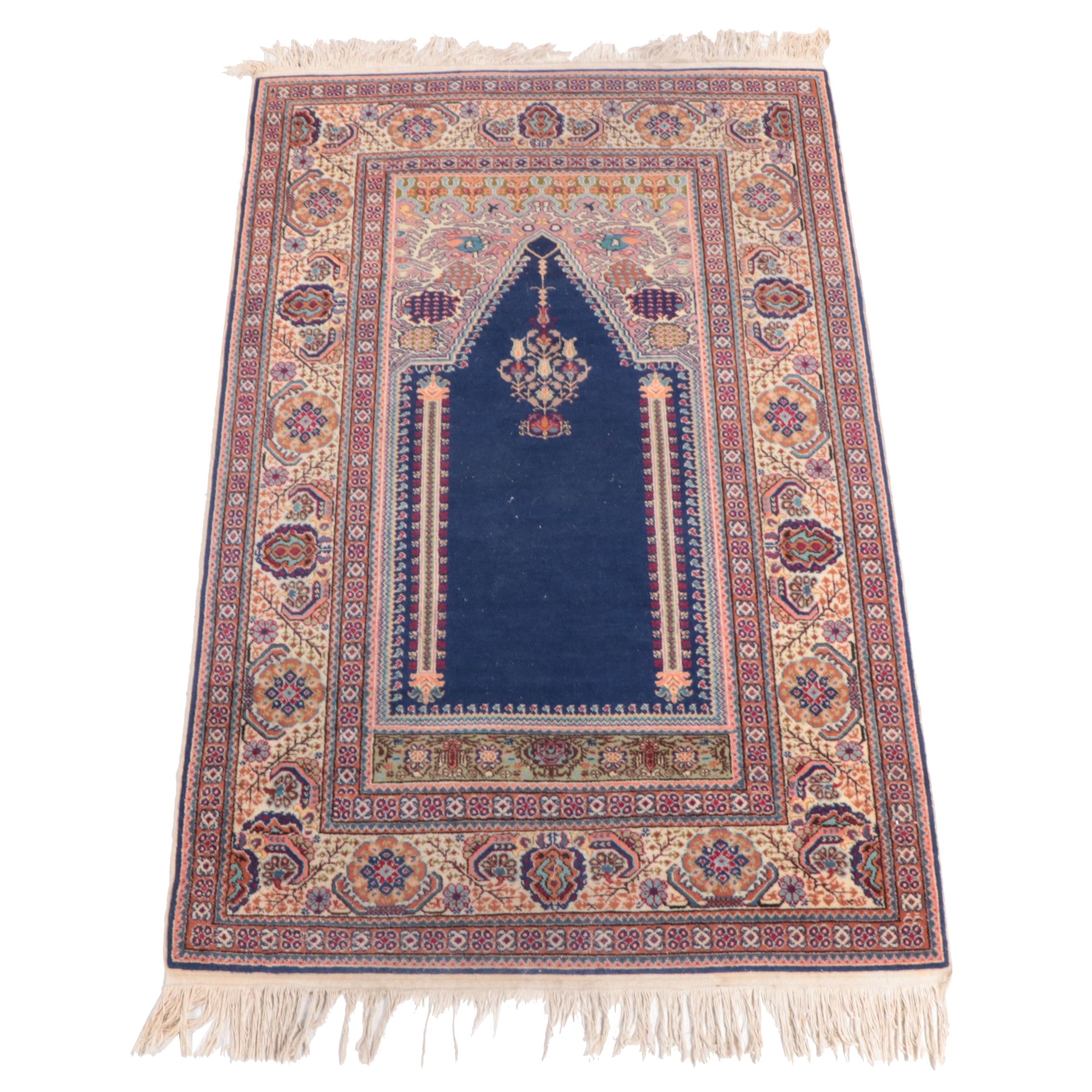 4' x 6'9 Hand-Knotted Turkish Ghiordes Prayer Rug