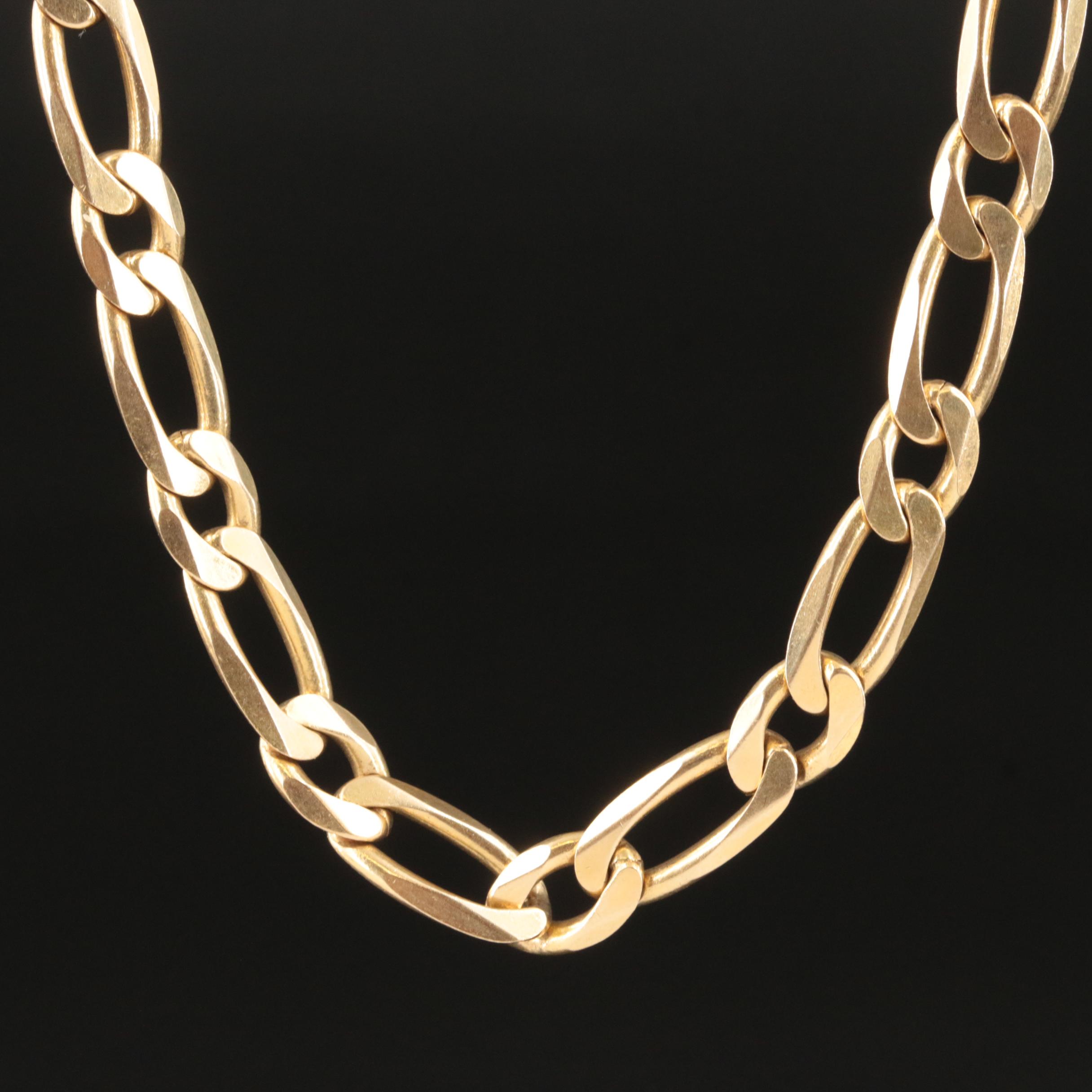 Italian 14K Fancy Curb Chain Necklace