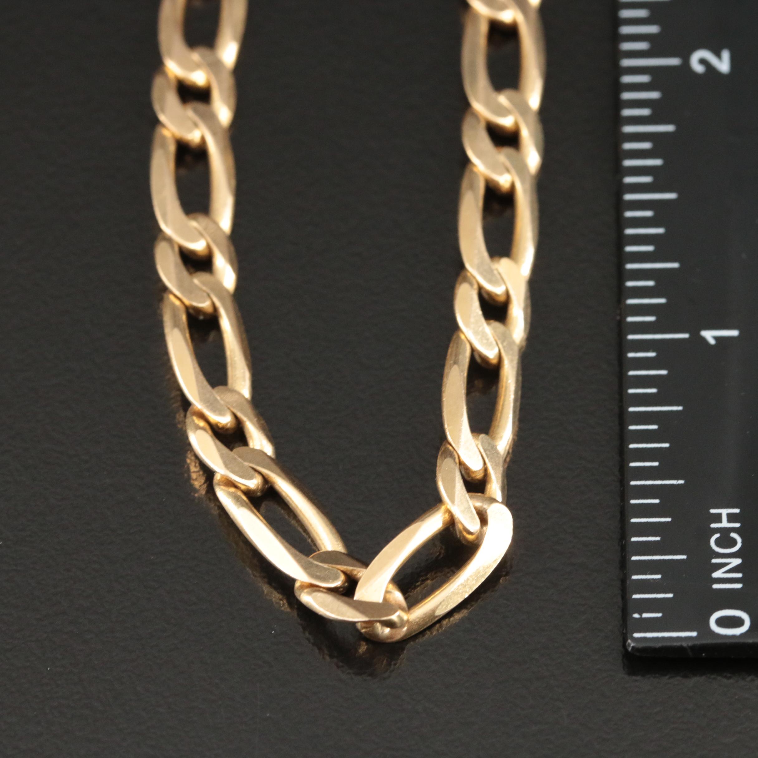 Italian 14K Fancy Curb Chain Necklace