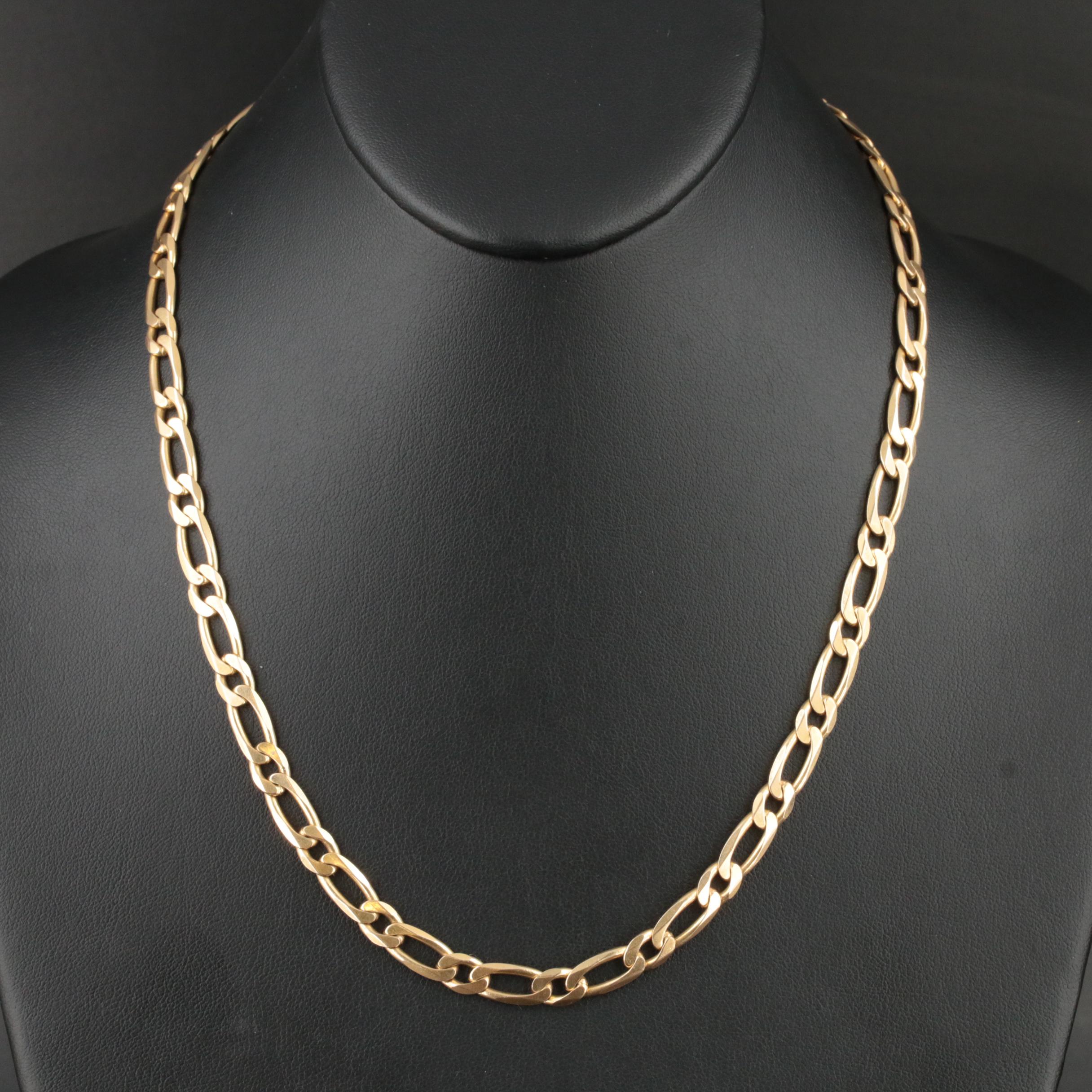 Italian 14K Fancy Curb Chain Necklace