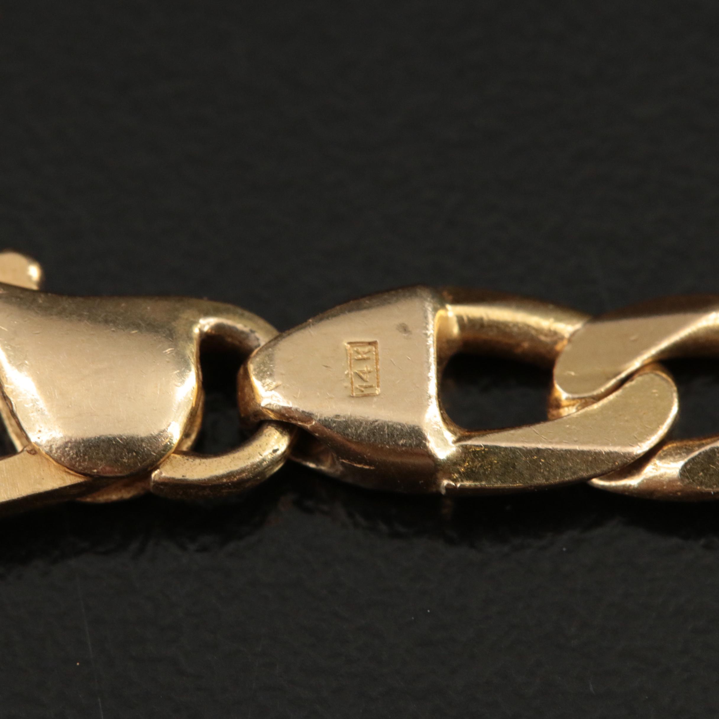 Italian 14K Fancy Curb Chain Necklace