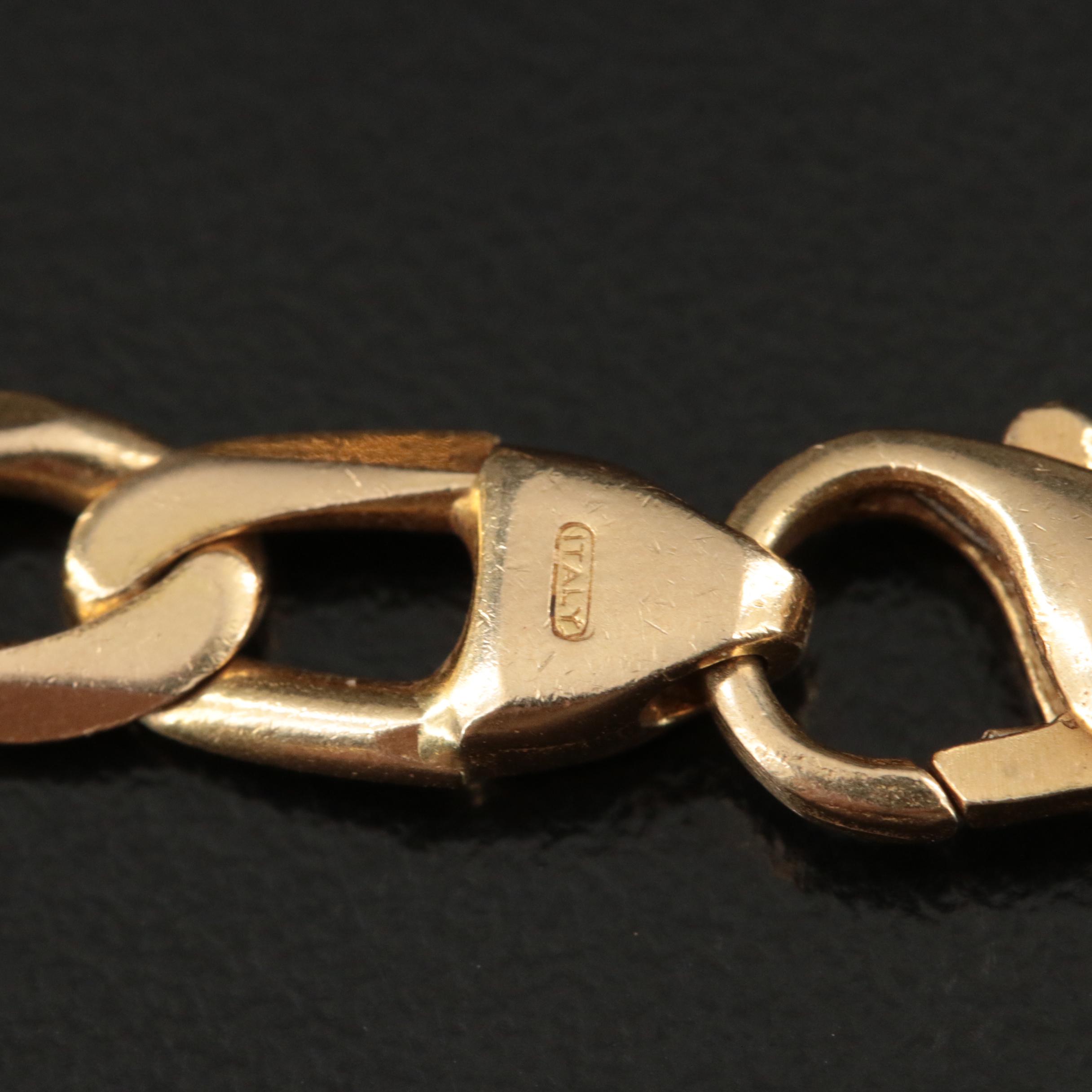 Italian 14K Fancy Curb Chain Necklace
