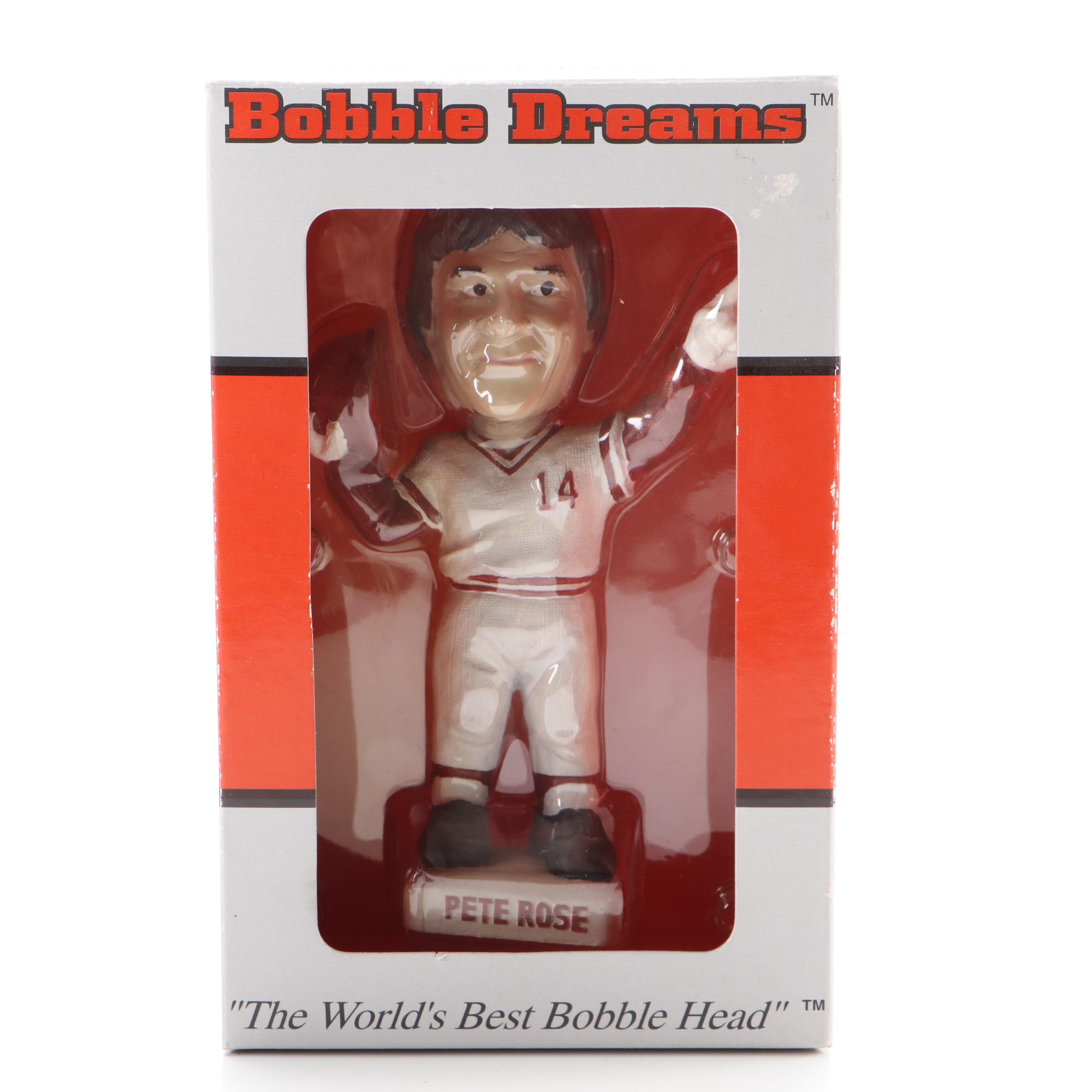 Pete Rose Bobblehead with 1975 Cincinnati Reds World Champions Stein and More