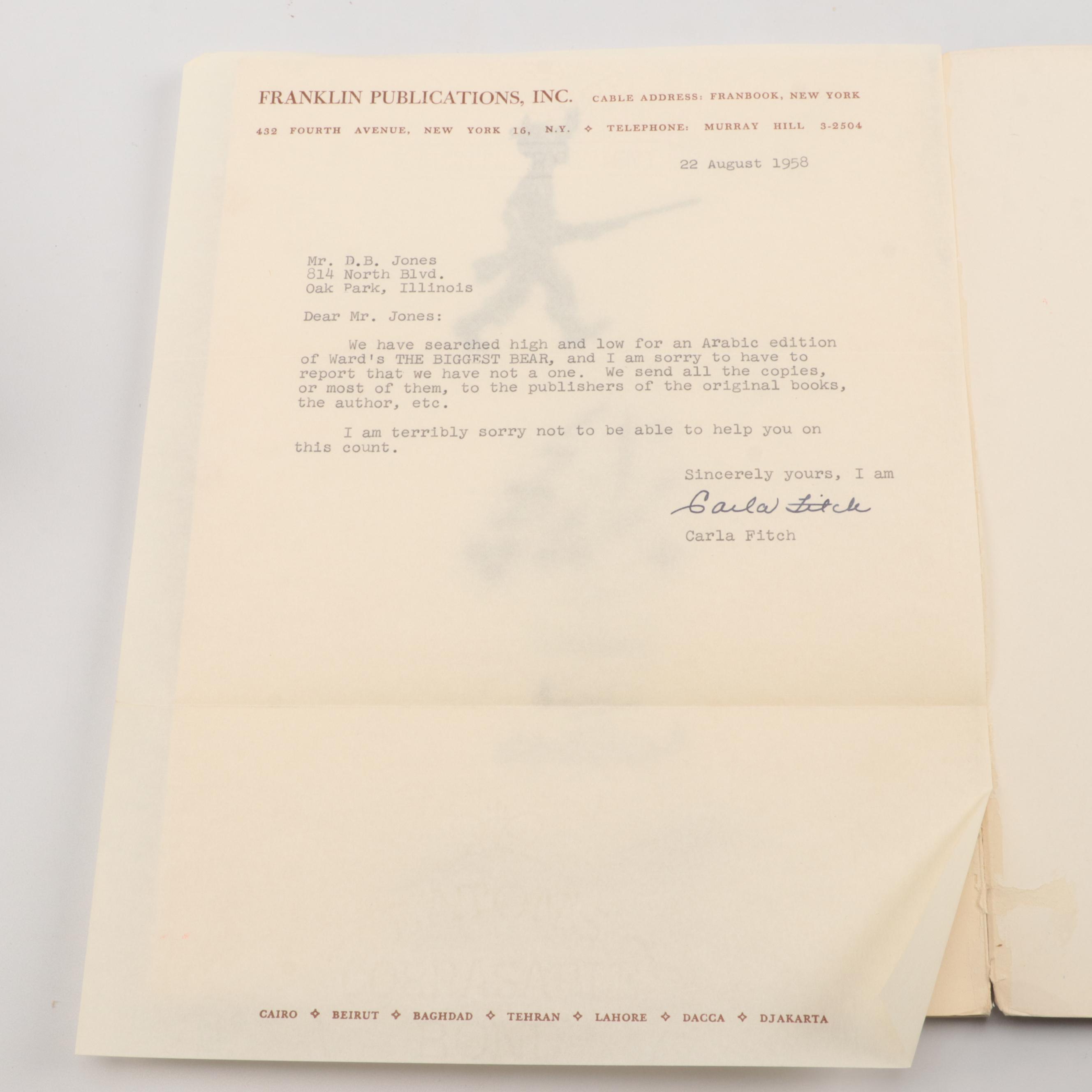 Arabic Language "The Biggest Bear" by Lynd Ward and More Books