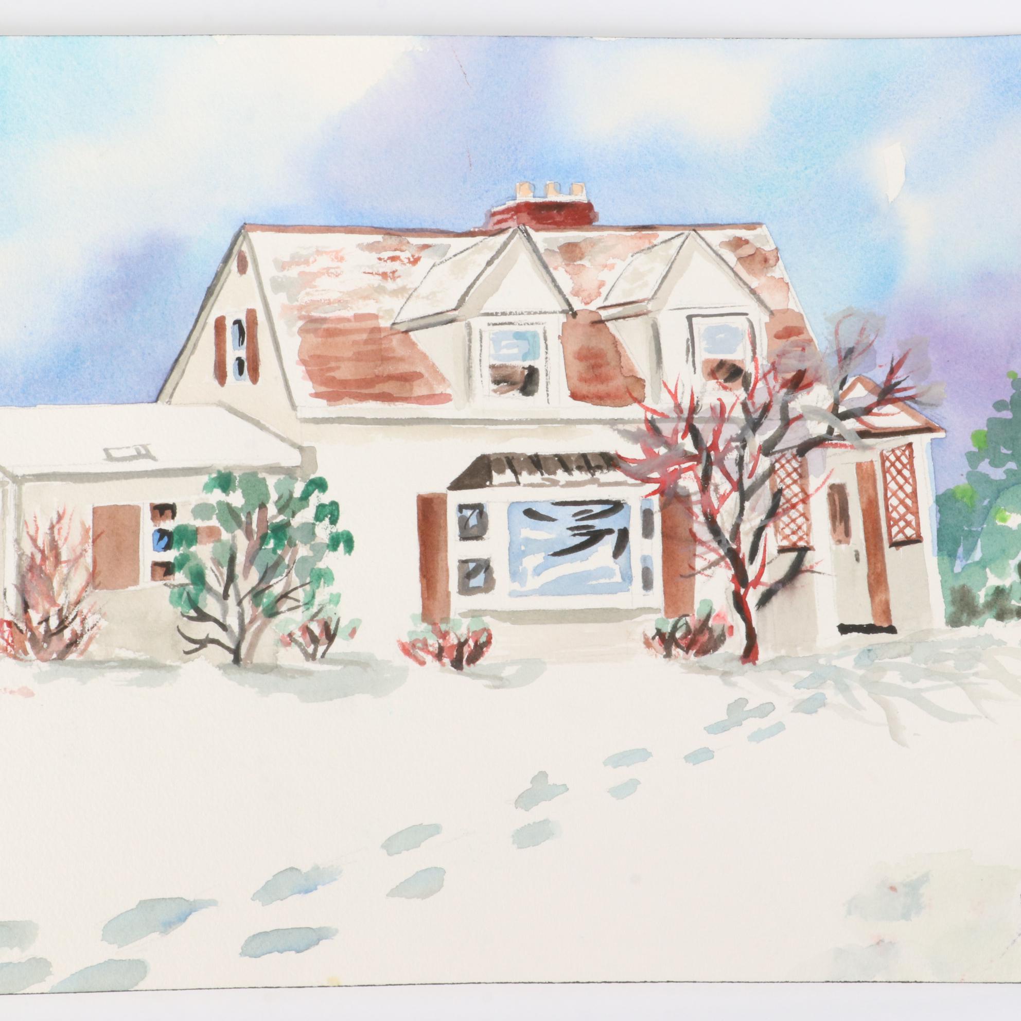 Kathleen Zimbicki Street View Watercolor Painting, 2022