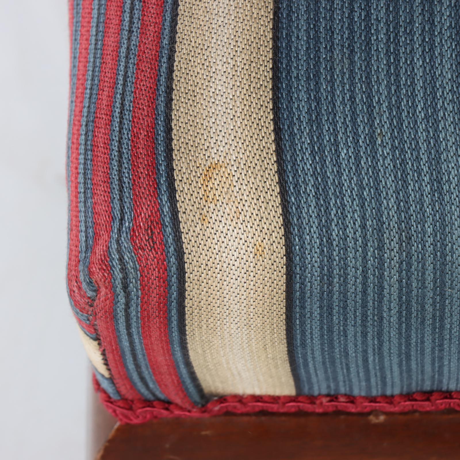 American Empire Revival Mahogany Footstool Plus Louis XVI Style Beech Stool