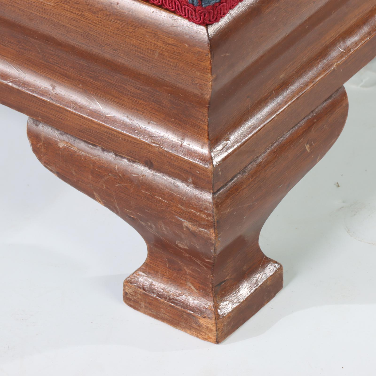 American Empire Revival Mahogany Footstool Plus Louis XVI Style Beech Stool