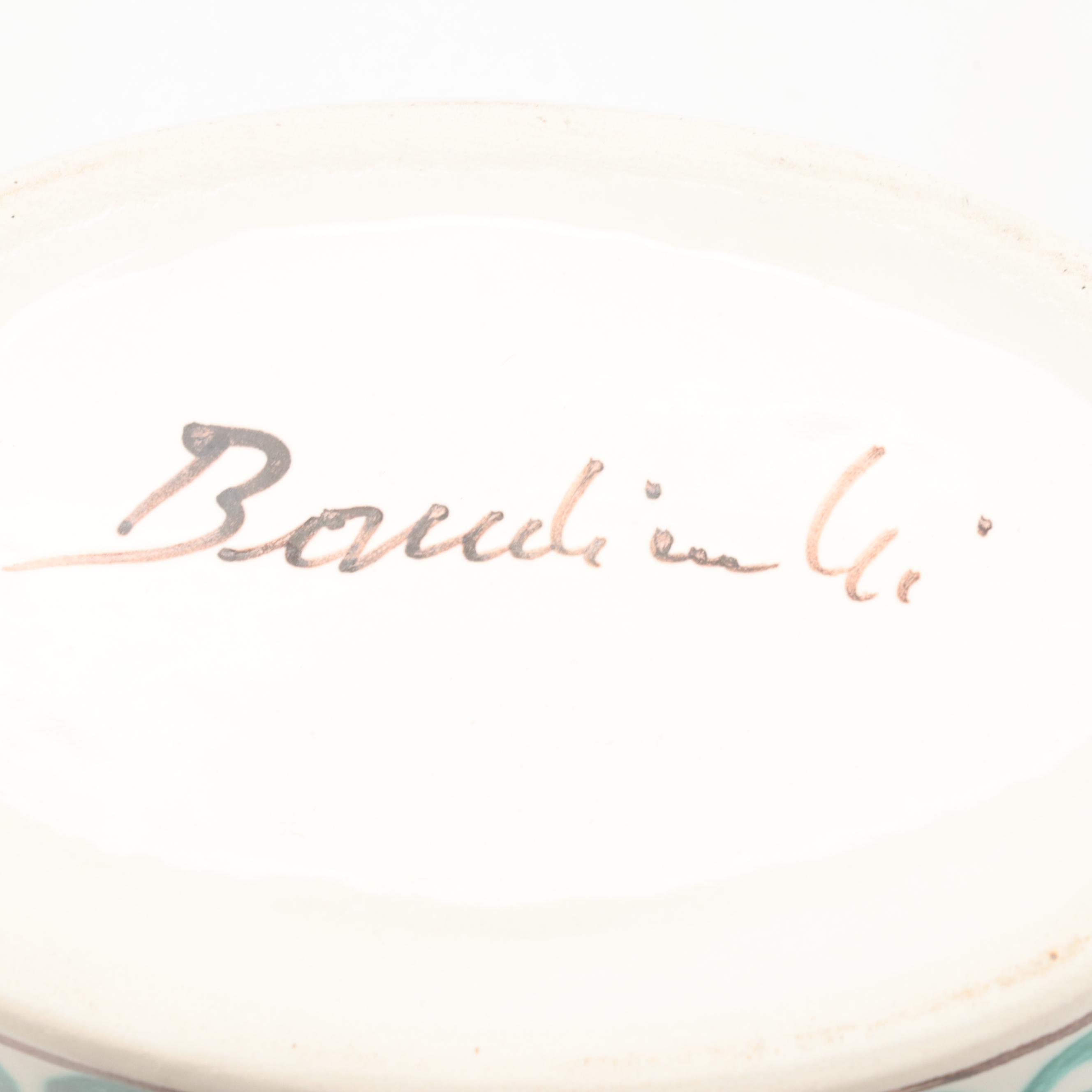 Hand-Painted Portuguese Coimbra Plate and Italian Baudiuelli Lidded Boxes