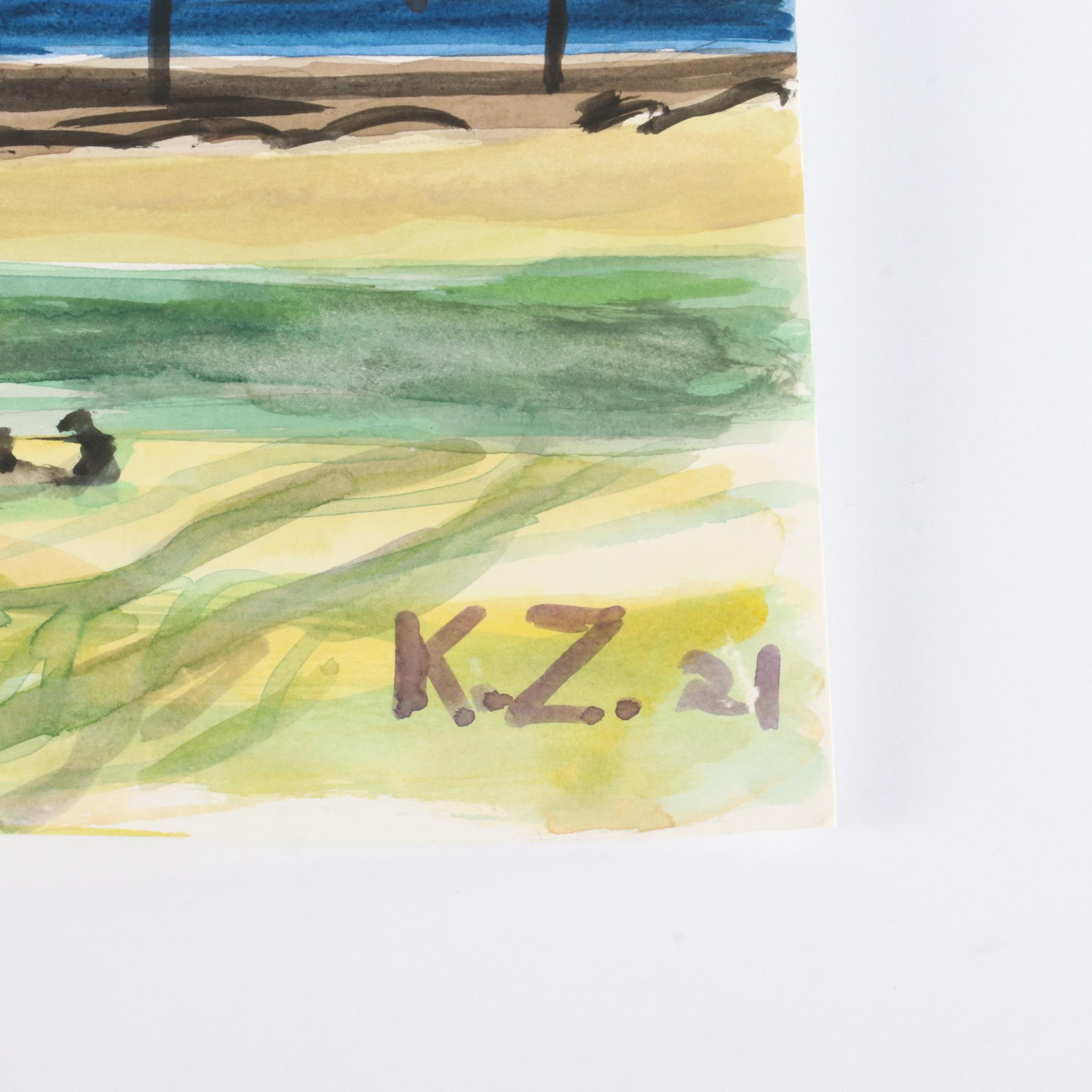 Kathleen Zimbicki Street View Watercolor Painting, 2021