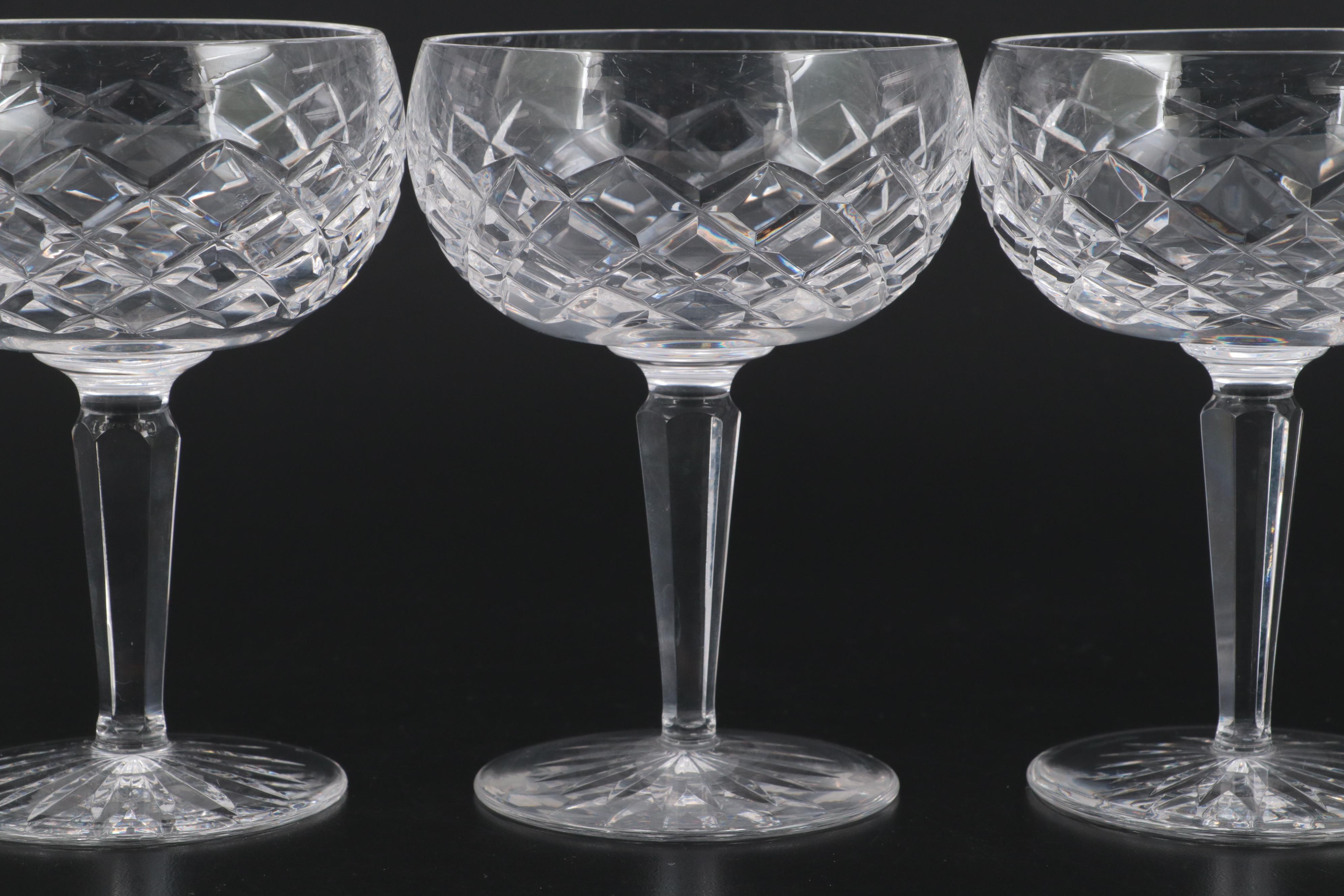 Waterford Crystal "Comeragh" Champagne Coupes, Late 20th Century