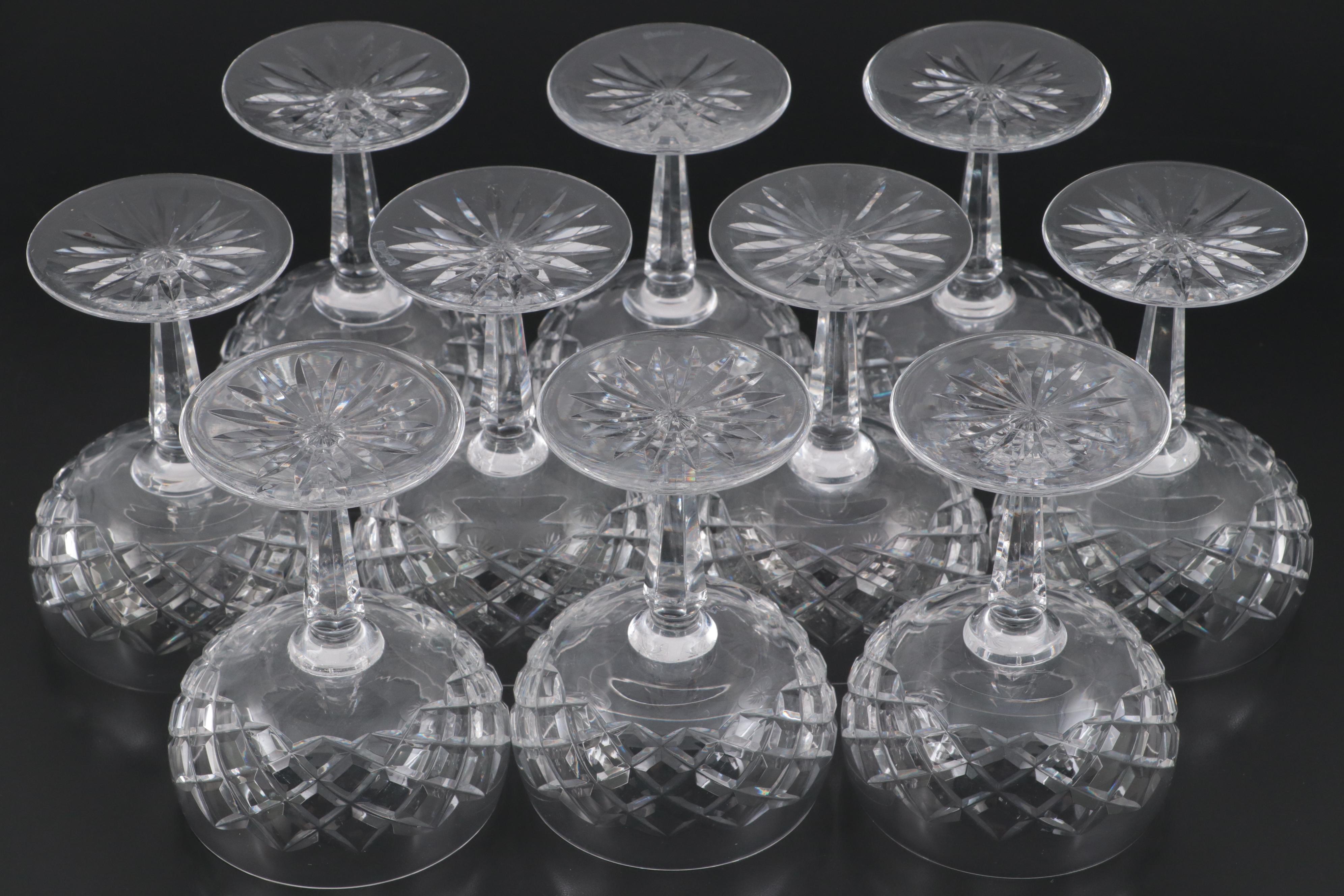 Waterford Crystal "Comeragh" Champagne Coupes, Late 20th Century