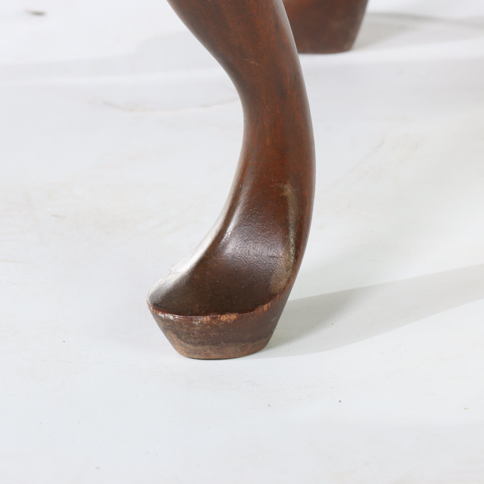 Two Queen Anne Style Needlepoint Footstools, 20th Century