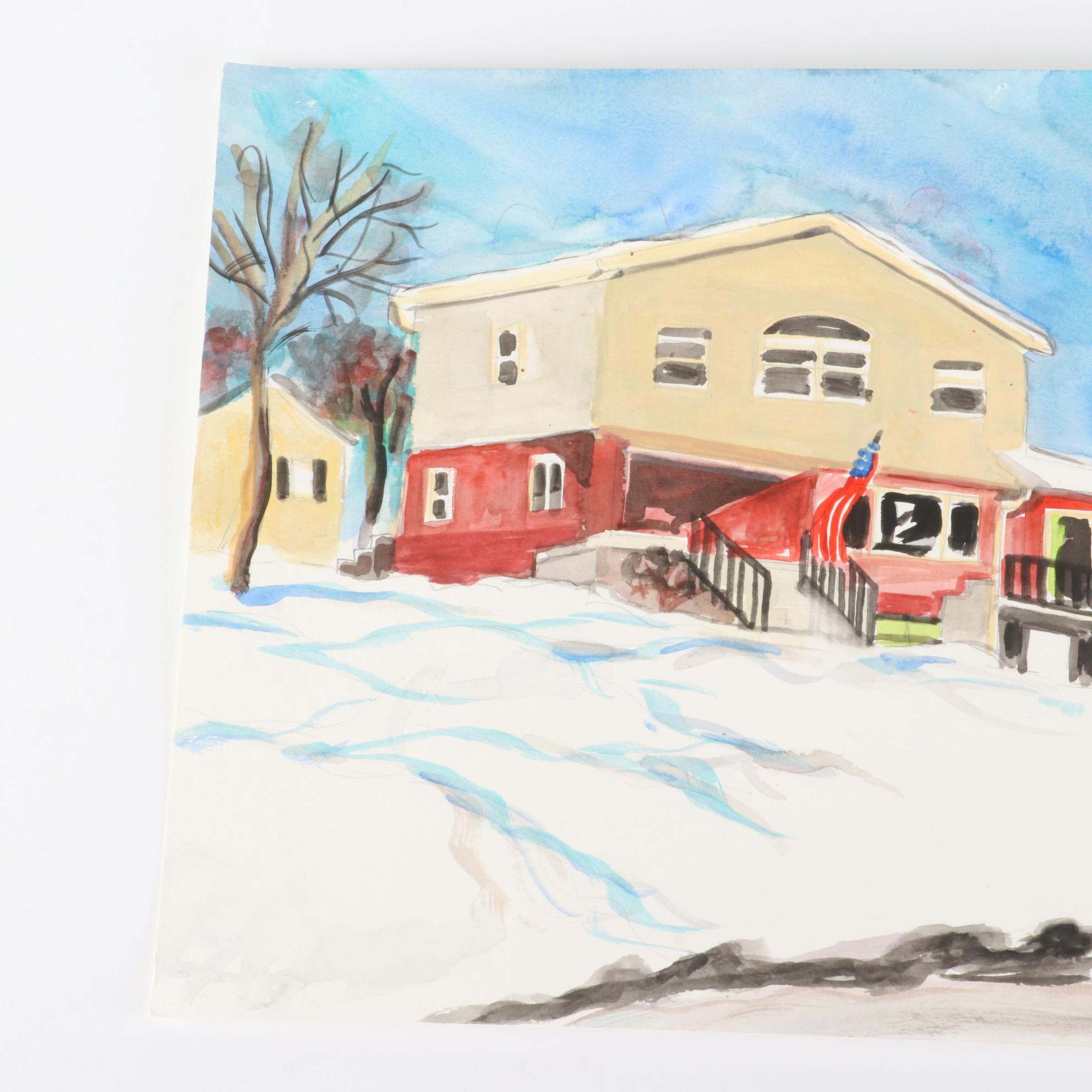 Kathleen Zimbicki Street View Watercolor Painting, 2021