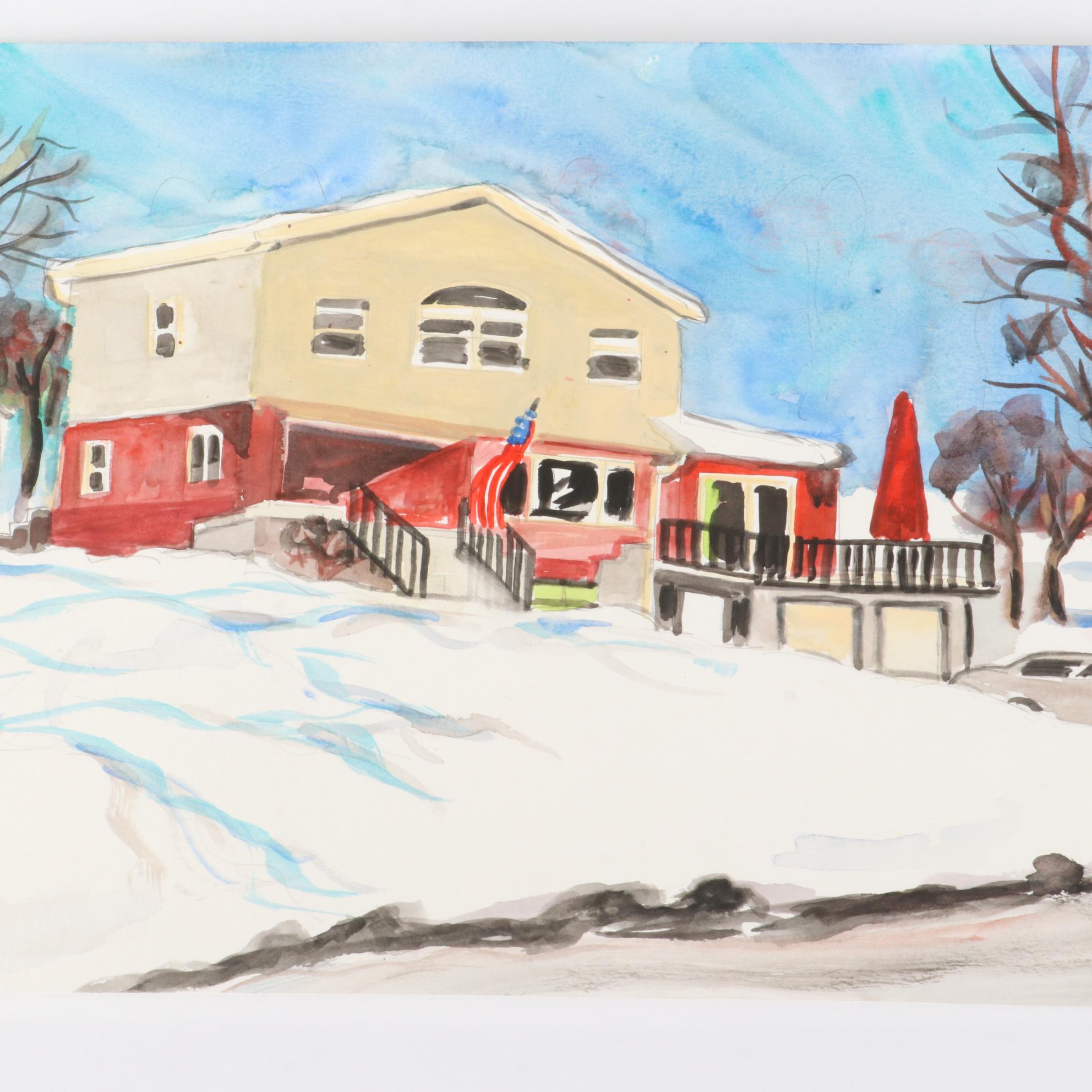 Kathleen Zimbicki Street View Watercolor Painting, 2021