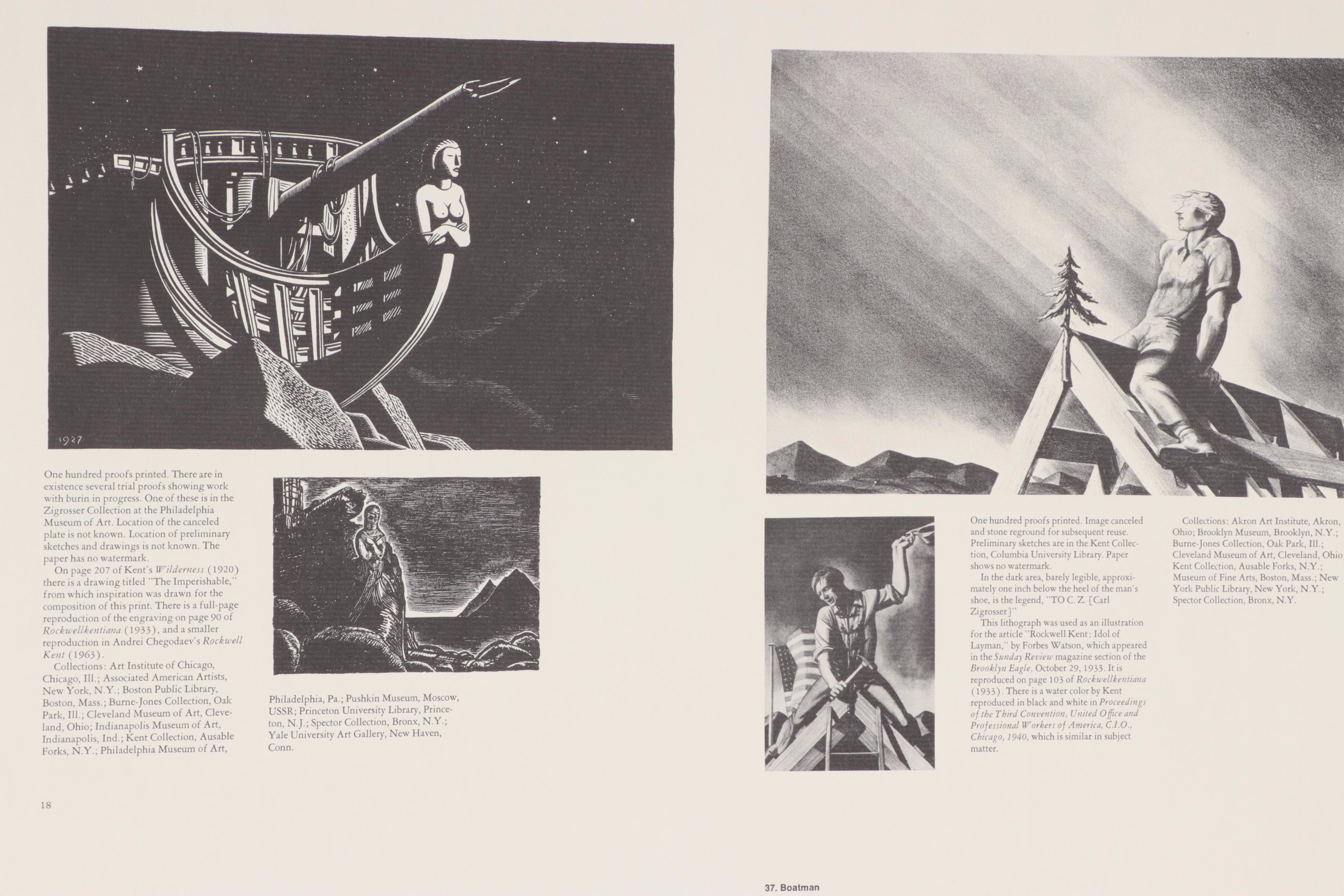 Printer's Proof Sheet for "The Prints of Rockwell Kent: A Catalogue Raisonné"
